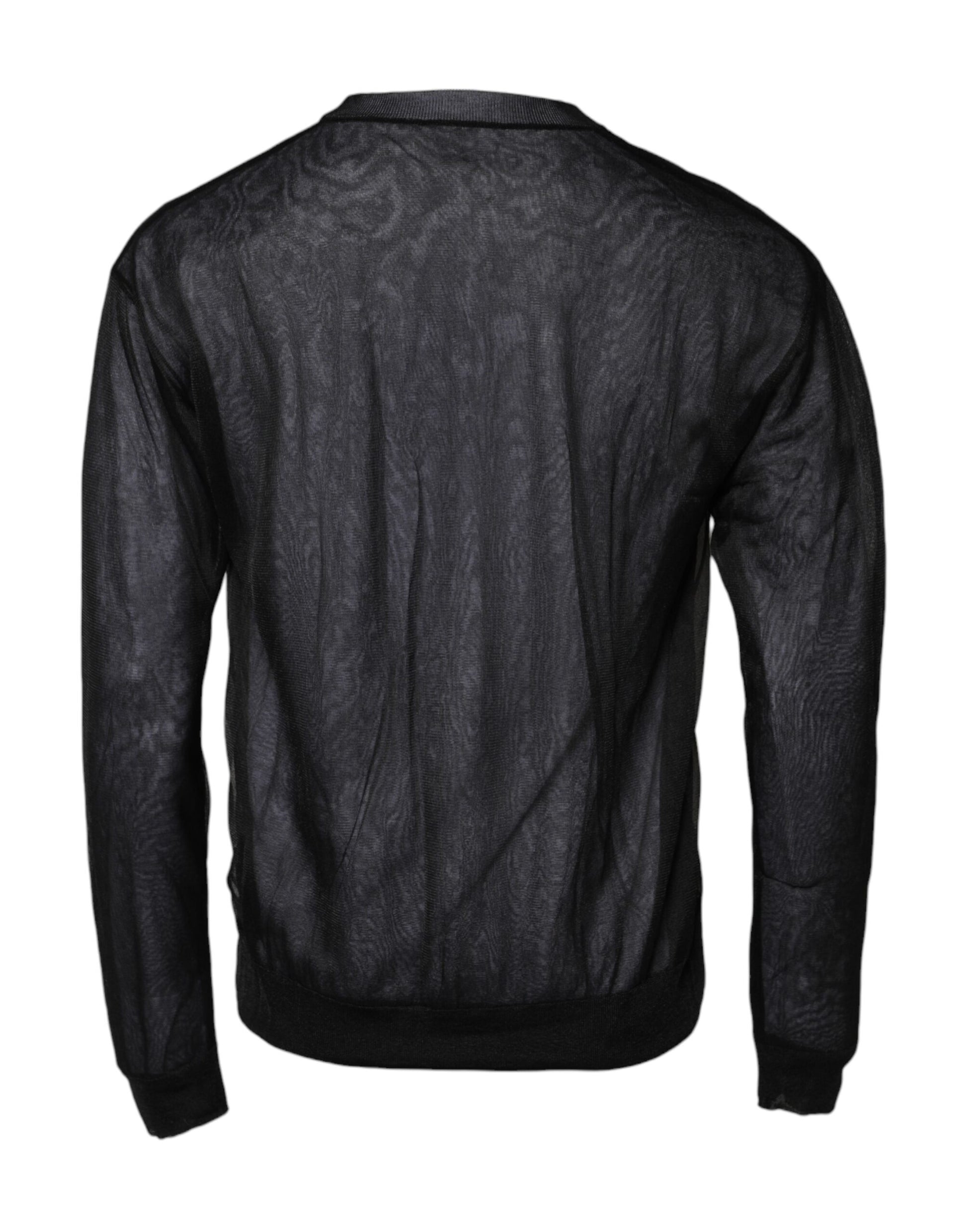 Dolce & Gabbana Black White Logo Knitted Pullover Sweater