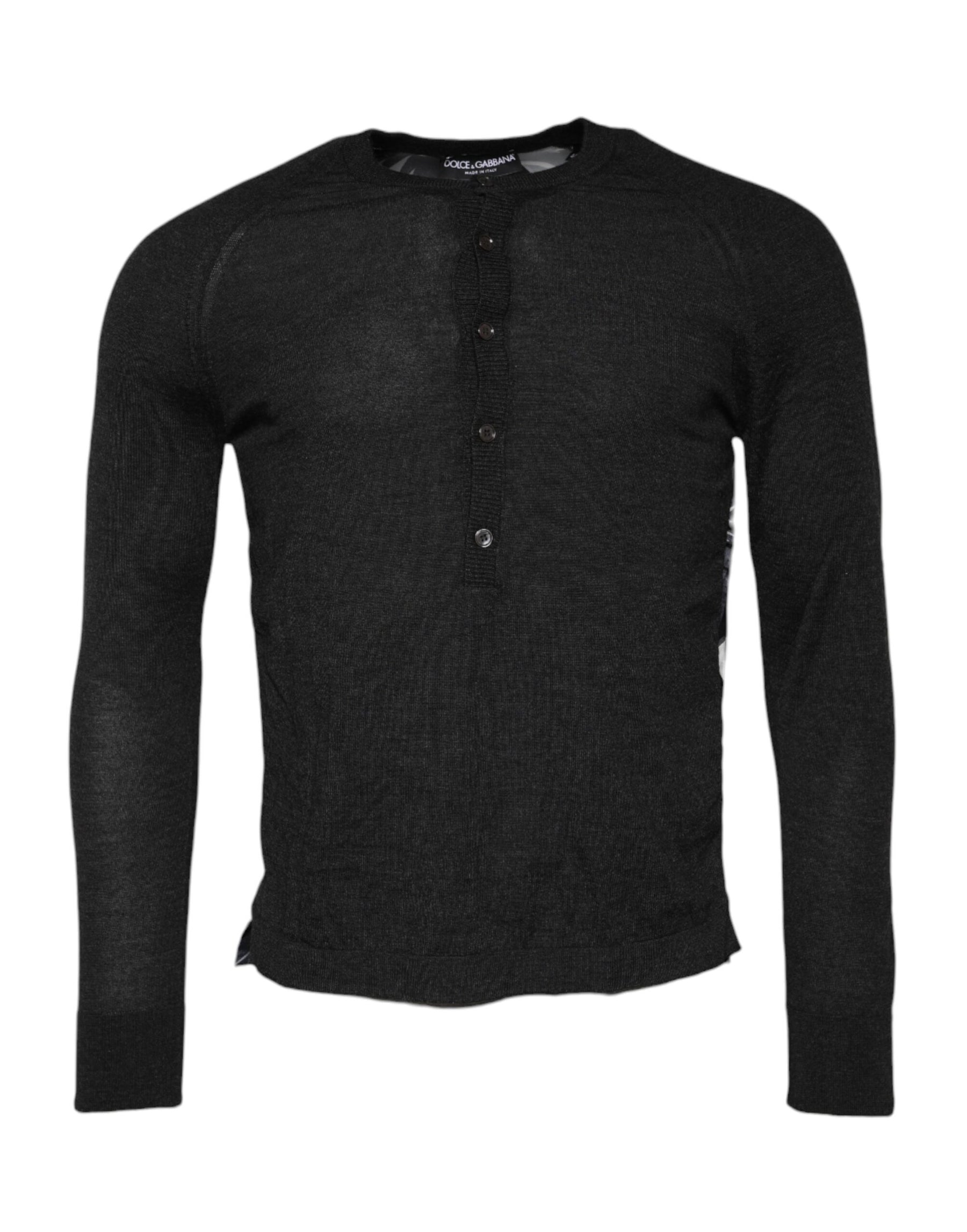 Dolce & Gabbana Black Printed Knitted Men Pullover Sweater | Regal Royce