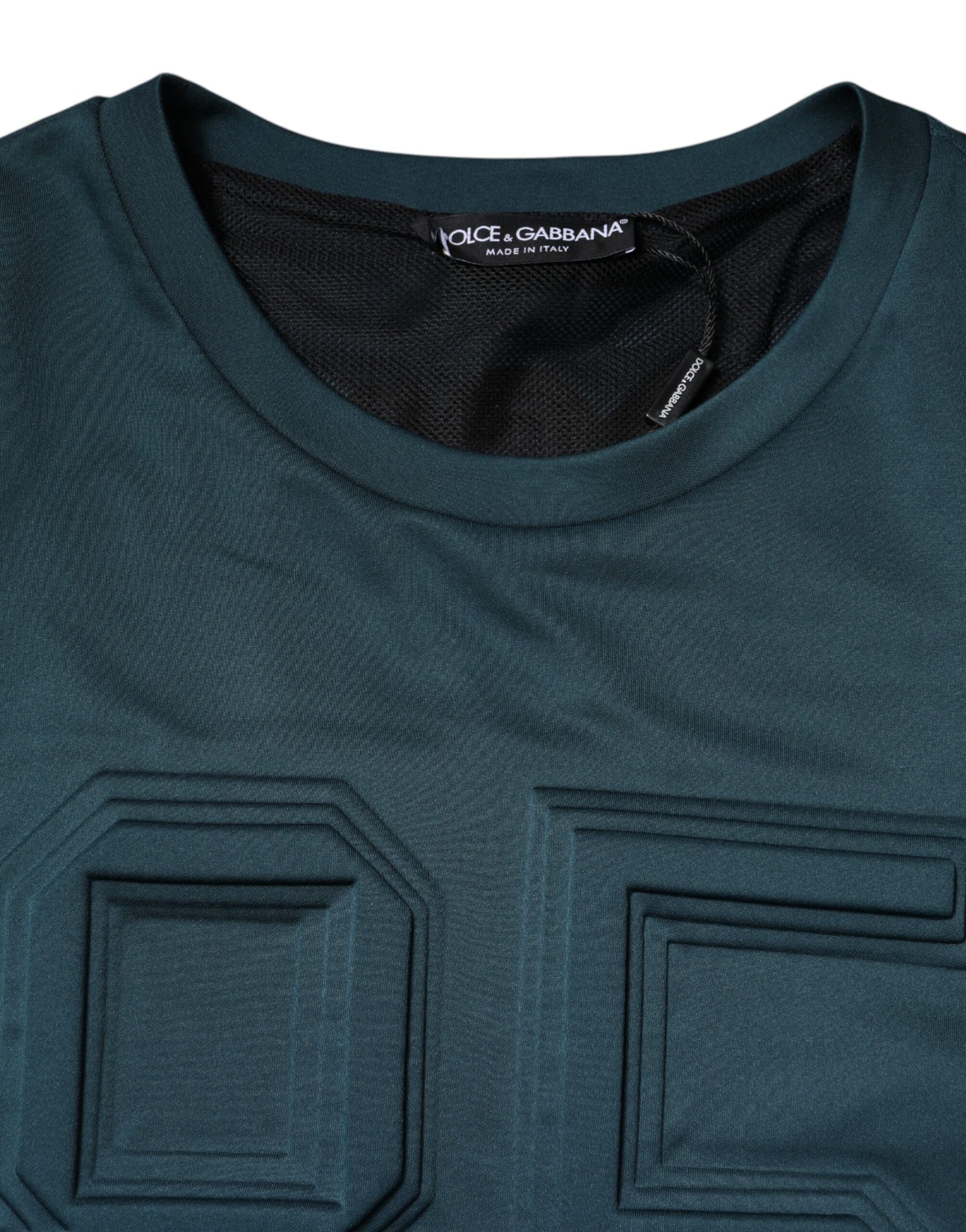 Dolce & Gabbana Dark Green Embossed Logo Pullover Sweater | Regal Royce