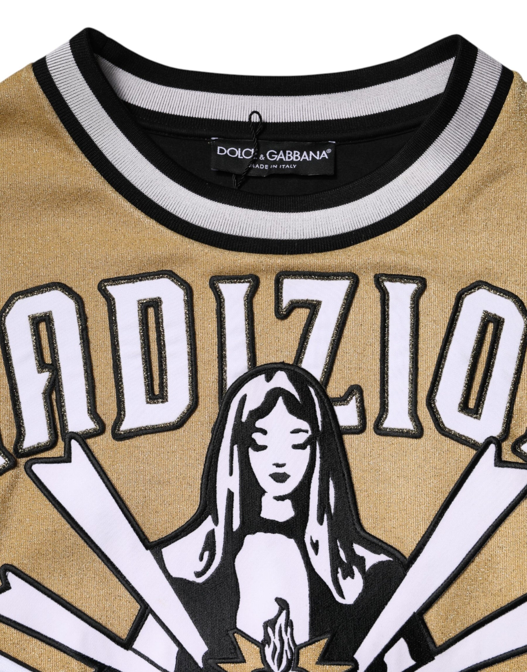 Dolce & Gabbana Multicolor Cotton Crew Neck Pullover Sweater | Regal Royce