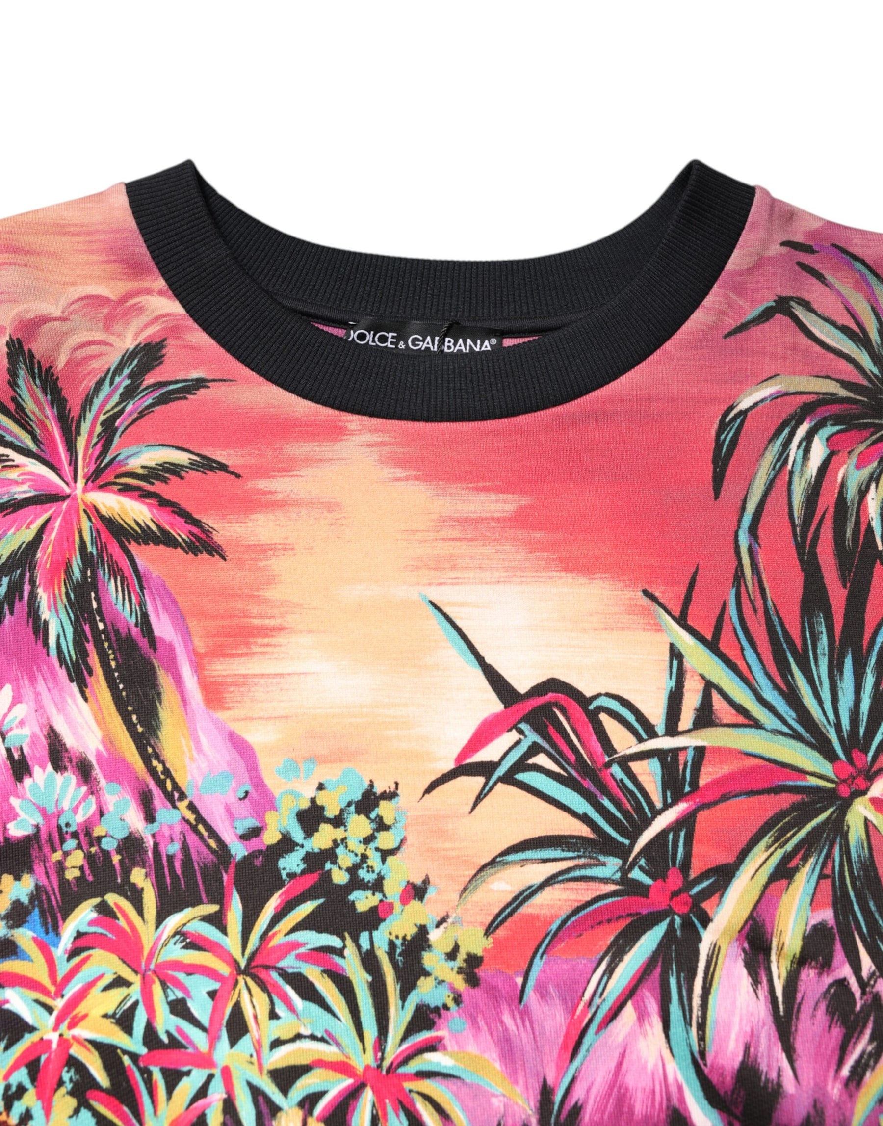 Dolce & Gabbana Multicolor Print Crew Neck Pullover Sweater | Regal Royce