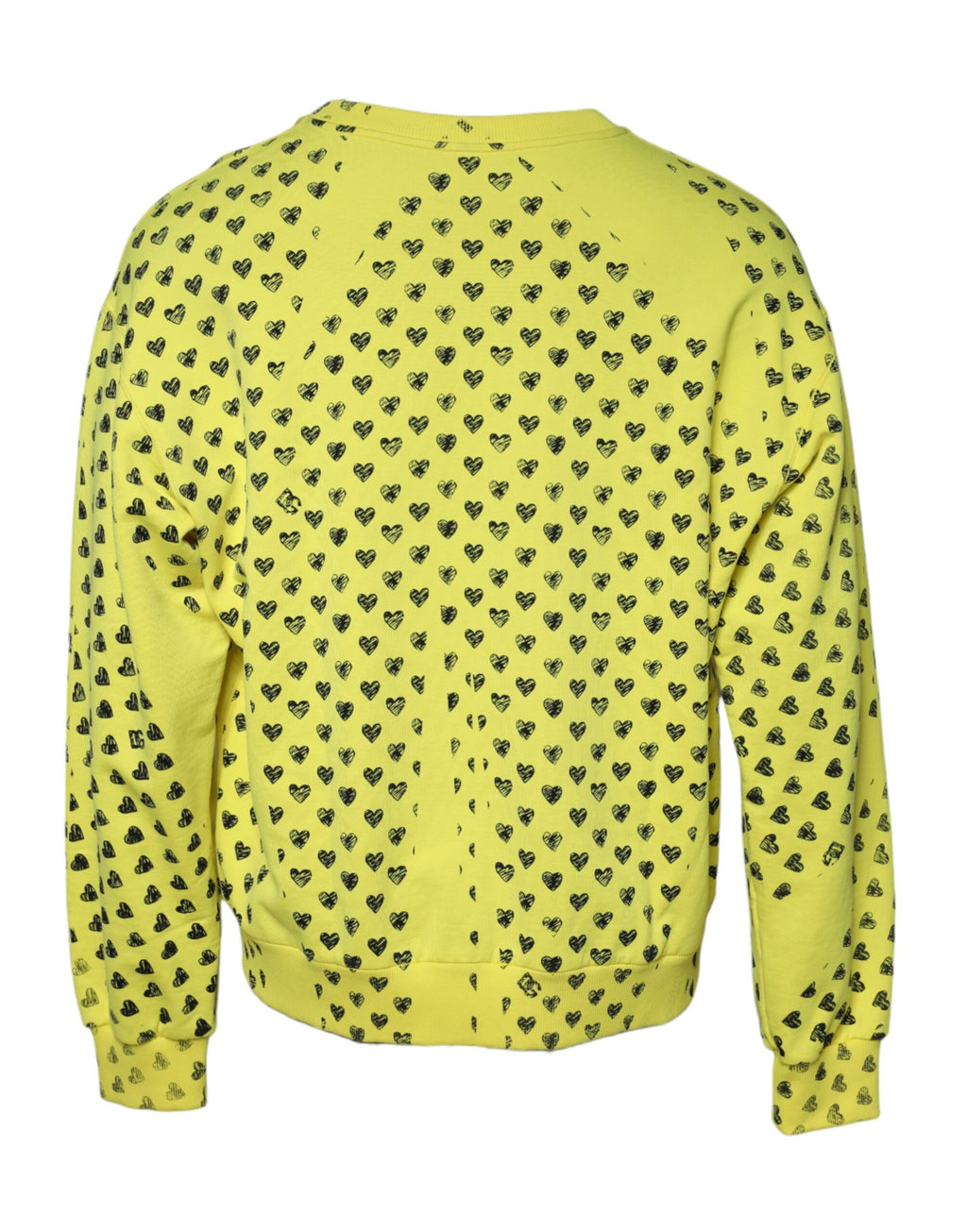 Dolce & Gabbana Yellow Heart Crew Neck Men Pullover Sweater