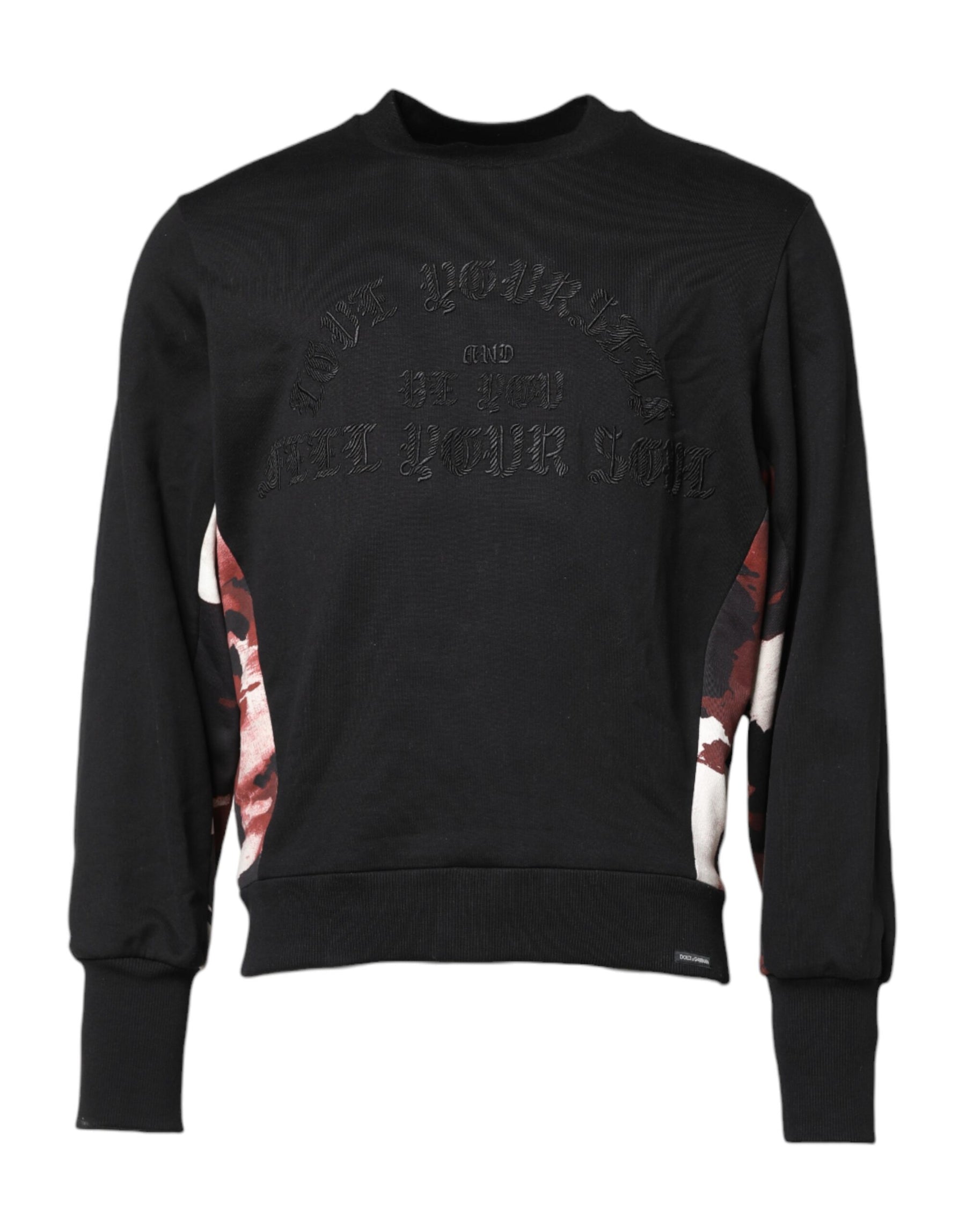 Dolce & Gabbana Black Embroidered Crew Neck Pullover Sweater | Regal Royce