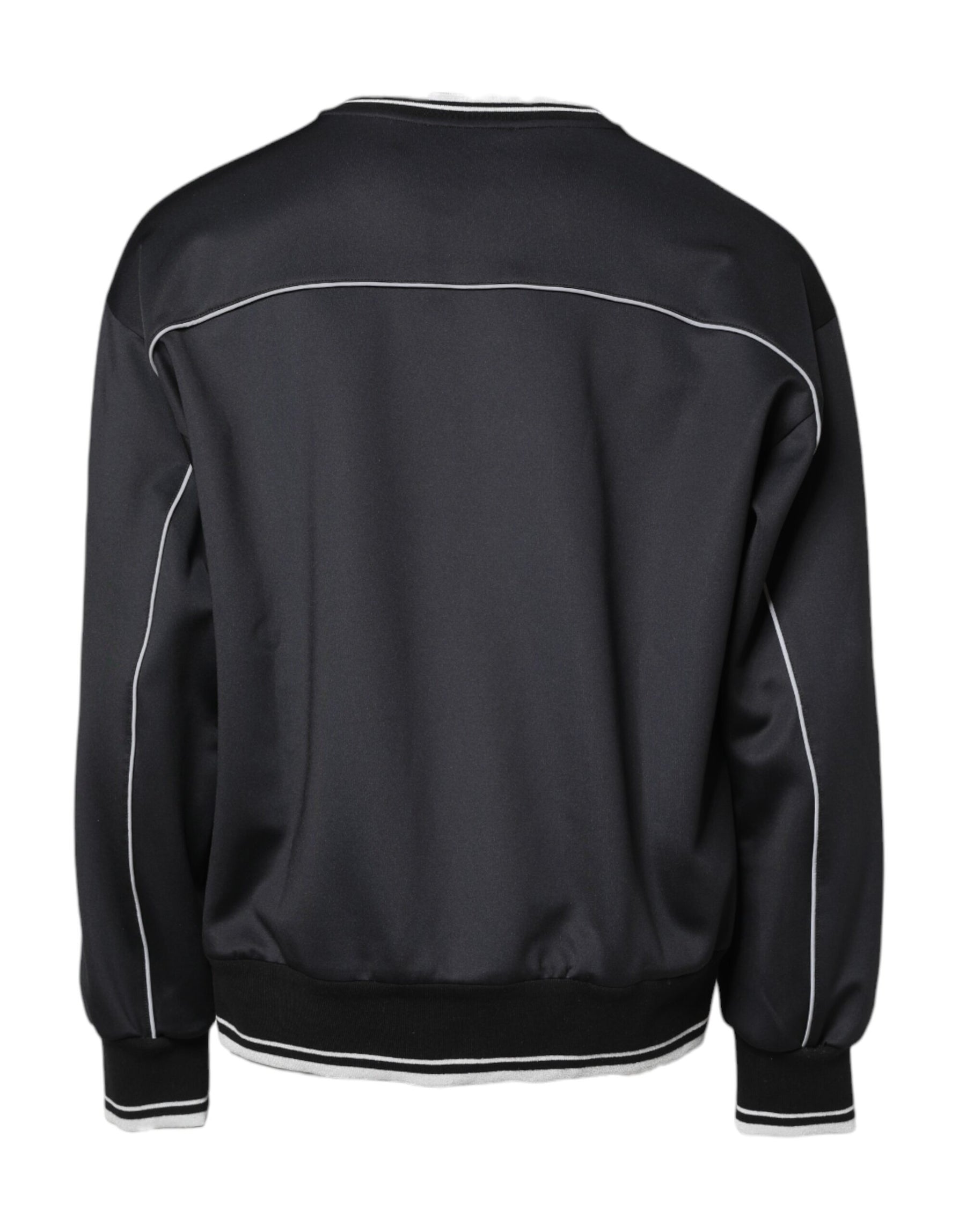 Dolce & Gabbana Black Logo Polyester Crew Neck Men Pullover Sweater | Regal Royce