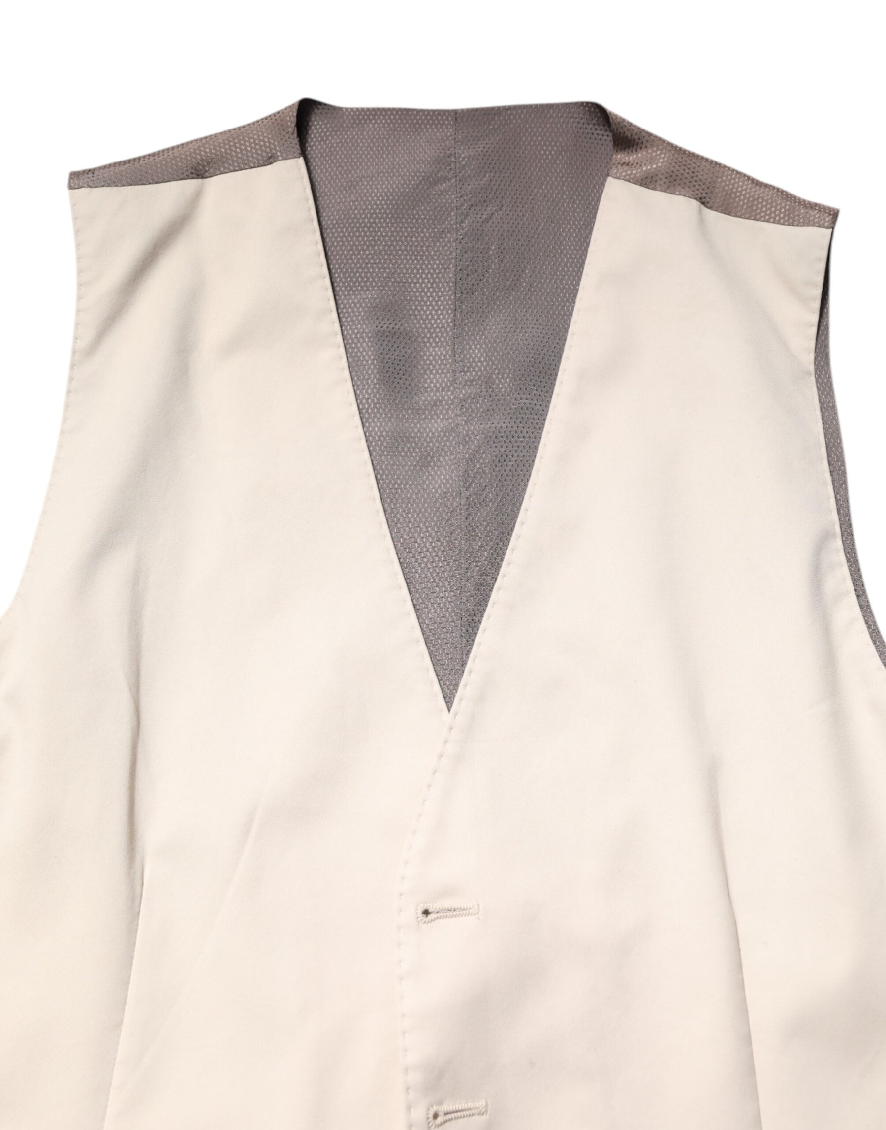 Dolce & Gabbana Beige Gray Dress Men Formal Waistcoat Vest | Regal Royce
