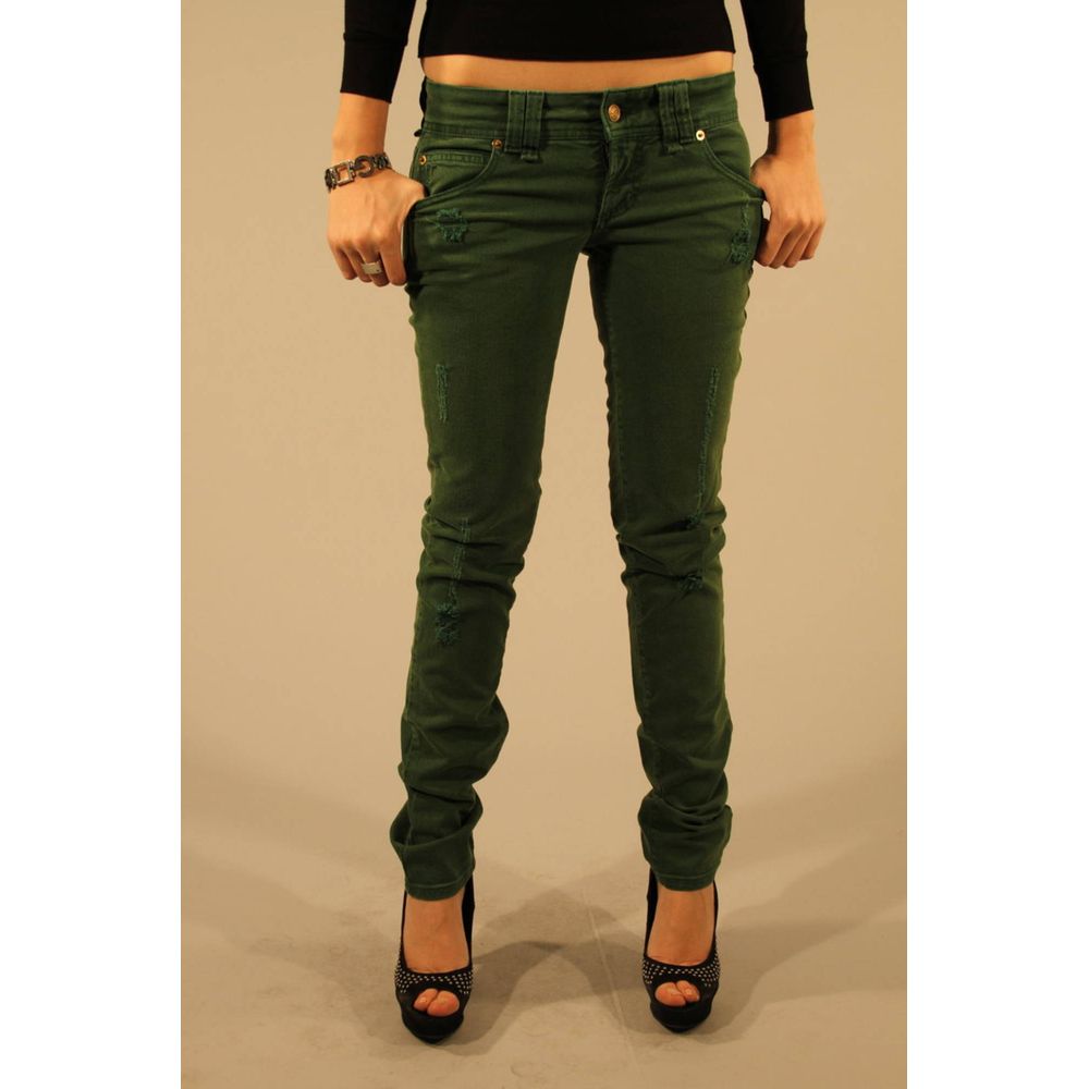 John Galliano Verde Cotton Women Jeans | Regal Royce