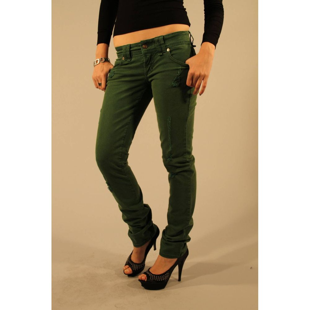John Galliano Verde Cotton Women Jeans | Regal Royce