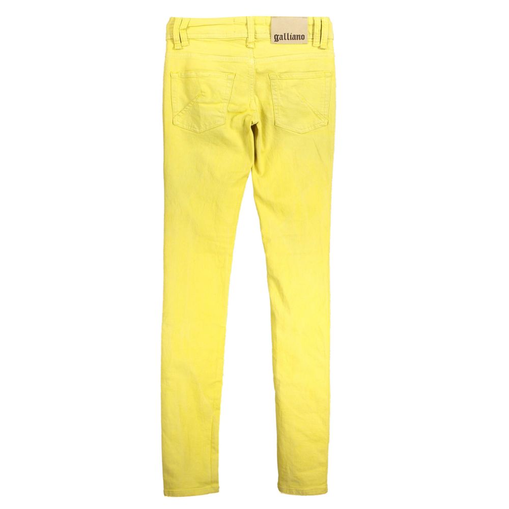 John Galliano Yellow Cotton Women Jeans | Regal Royce
