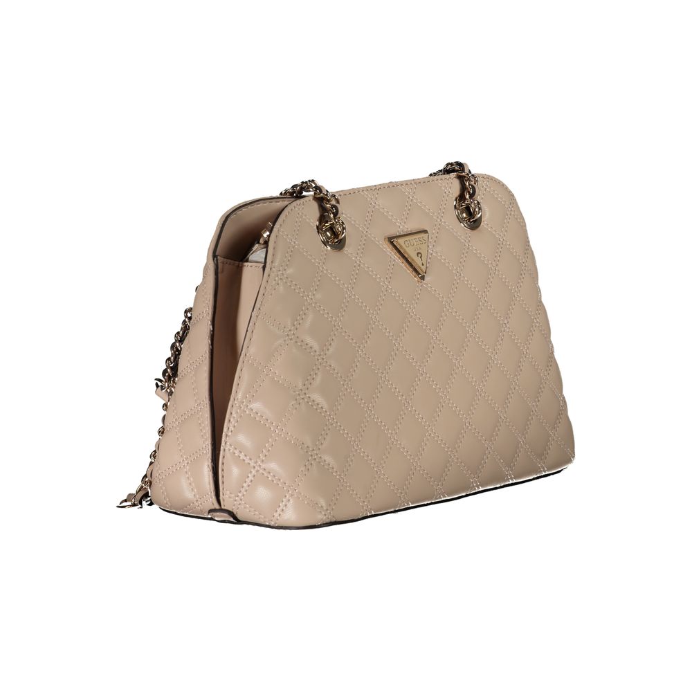 Guess Jeans Beige Polyurethane Women Handbag | Regal Royce