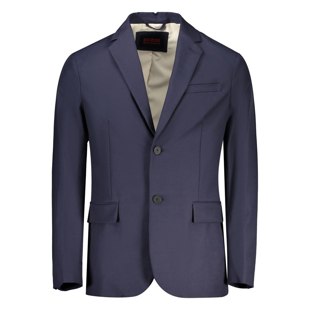 Guess Jeans Blu Cotton Men's Jacket | Regal Royce