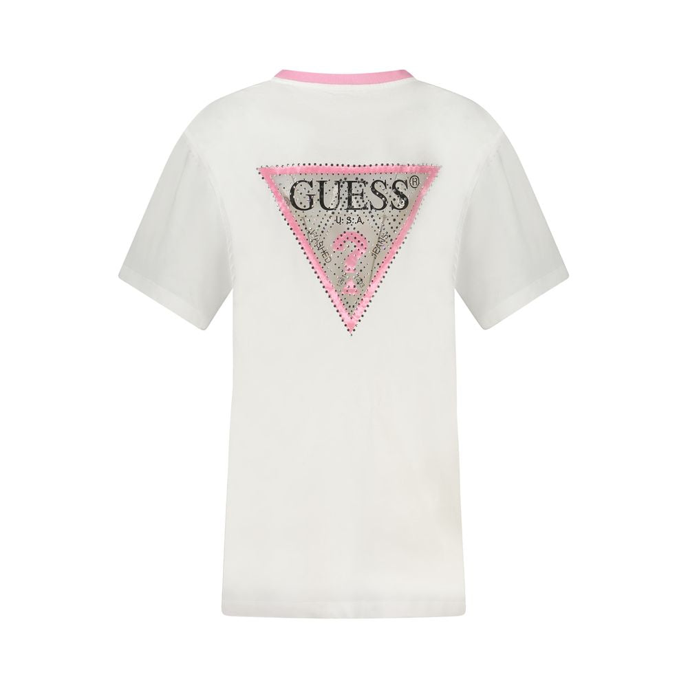 Guess Jeans White Cotton Women T-Shirt | Regal Royce