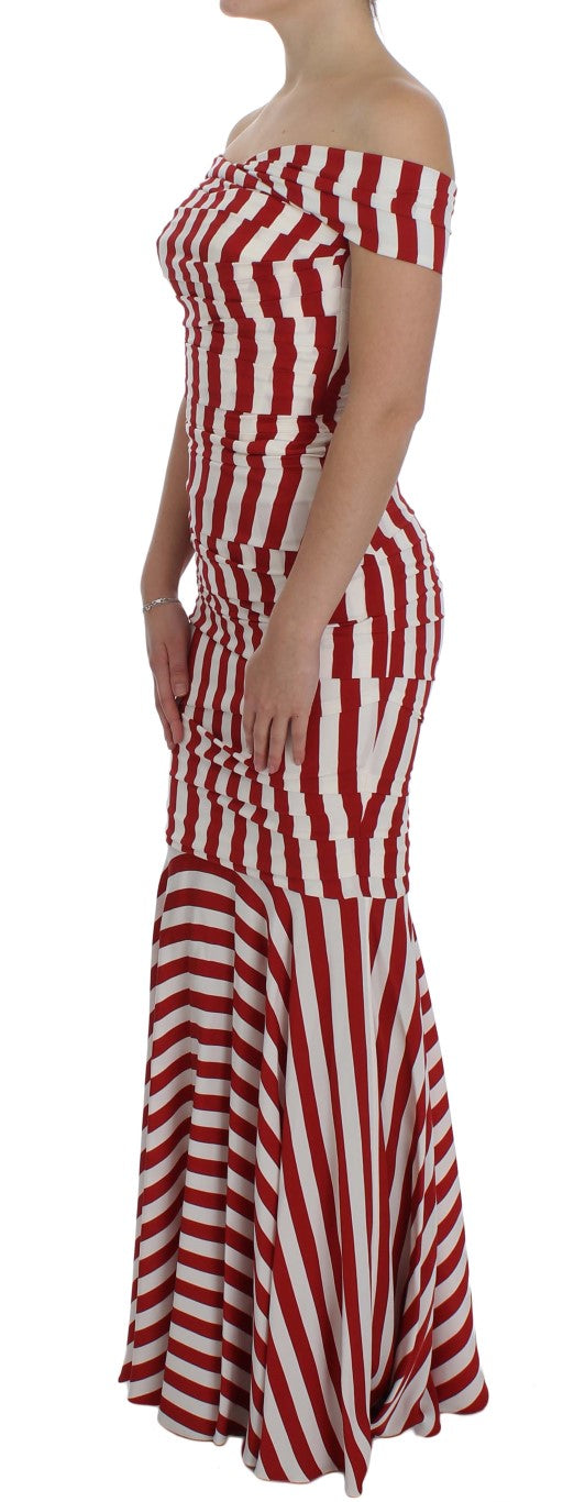 Dolce & Gabbana Red White Silk Stretch Dress | Regal Royce