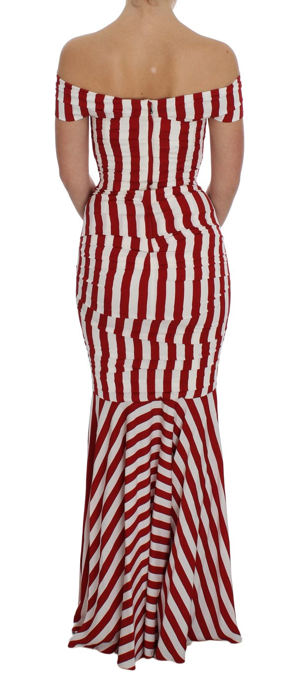 Dolce & Gabbana Red White Silk Stretch Dress | Regal Royce