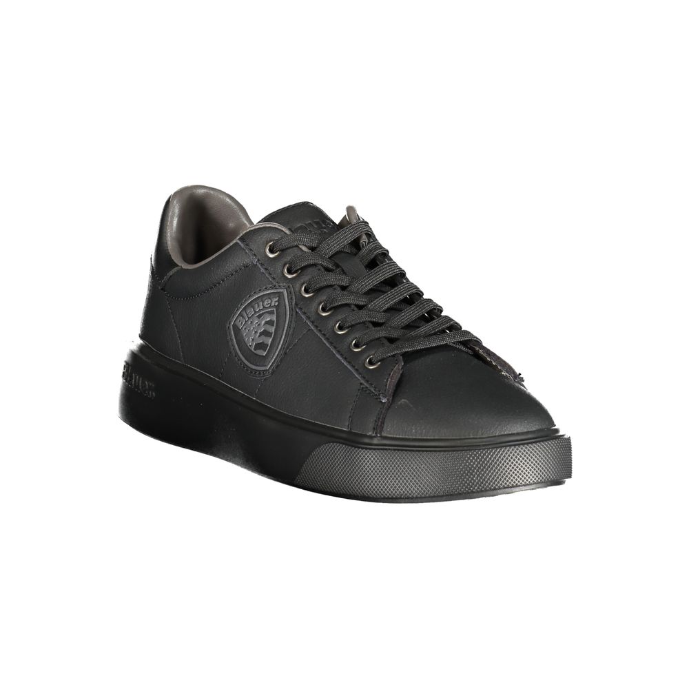 Blauer Black Polyurethane Men Sneaker | Regal Royce