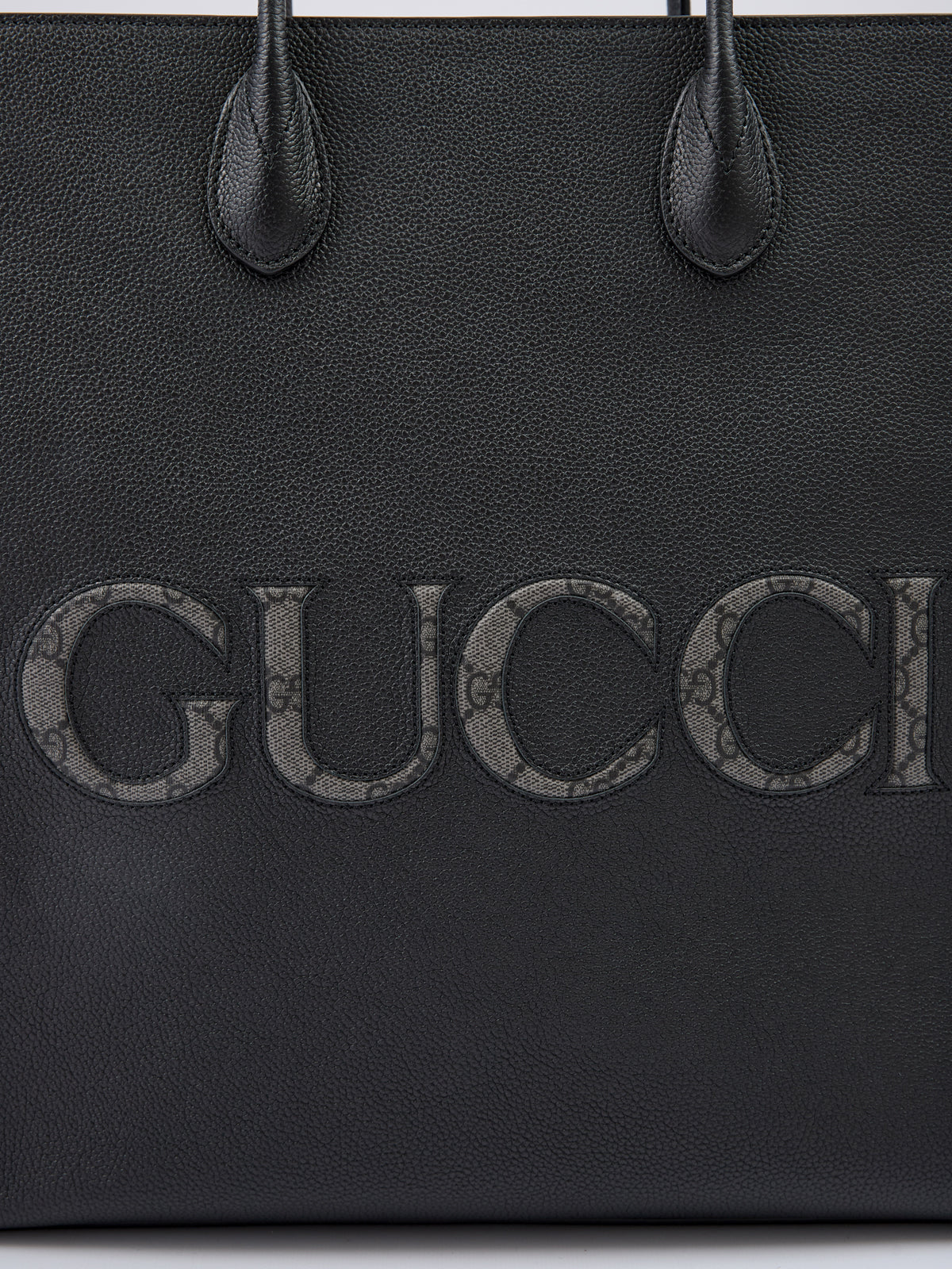 Gucci Black Leather Logo Medium Tote Bag | Regal Royce