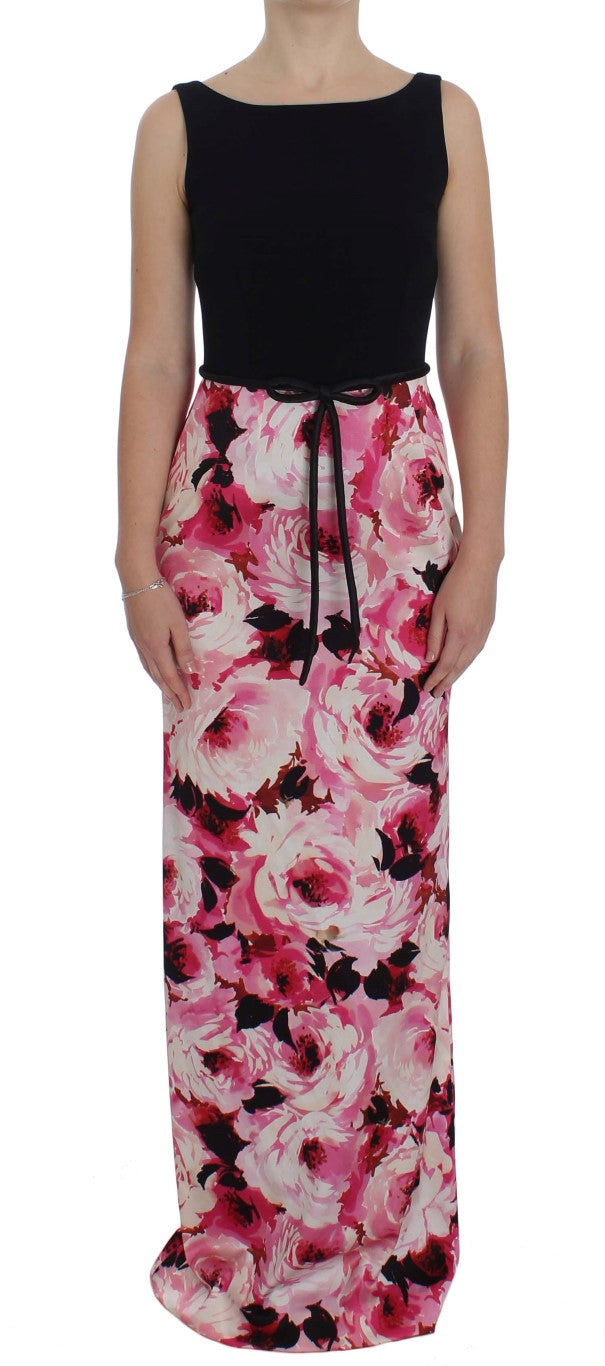 Dolce & Gabbana Pink Floral Print Long Maxi Sheath Dress | Regal Royce