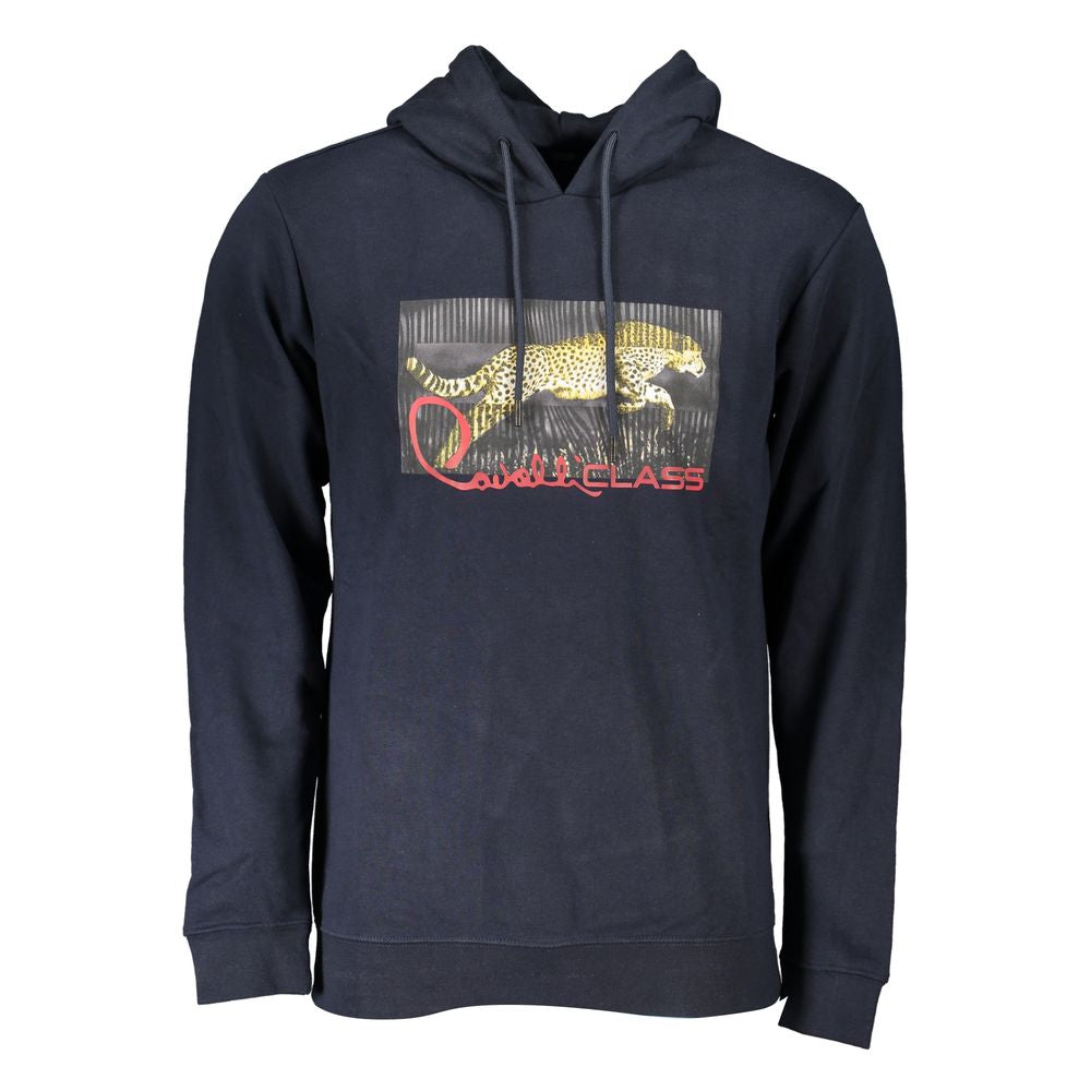 Cavalli Class Blue Cotton Men Sweatshirt | Regal Royce
