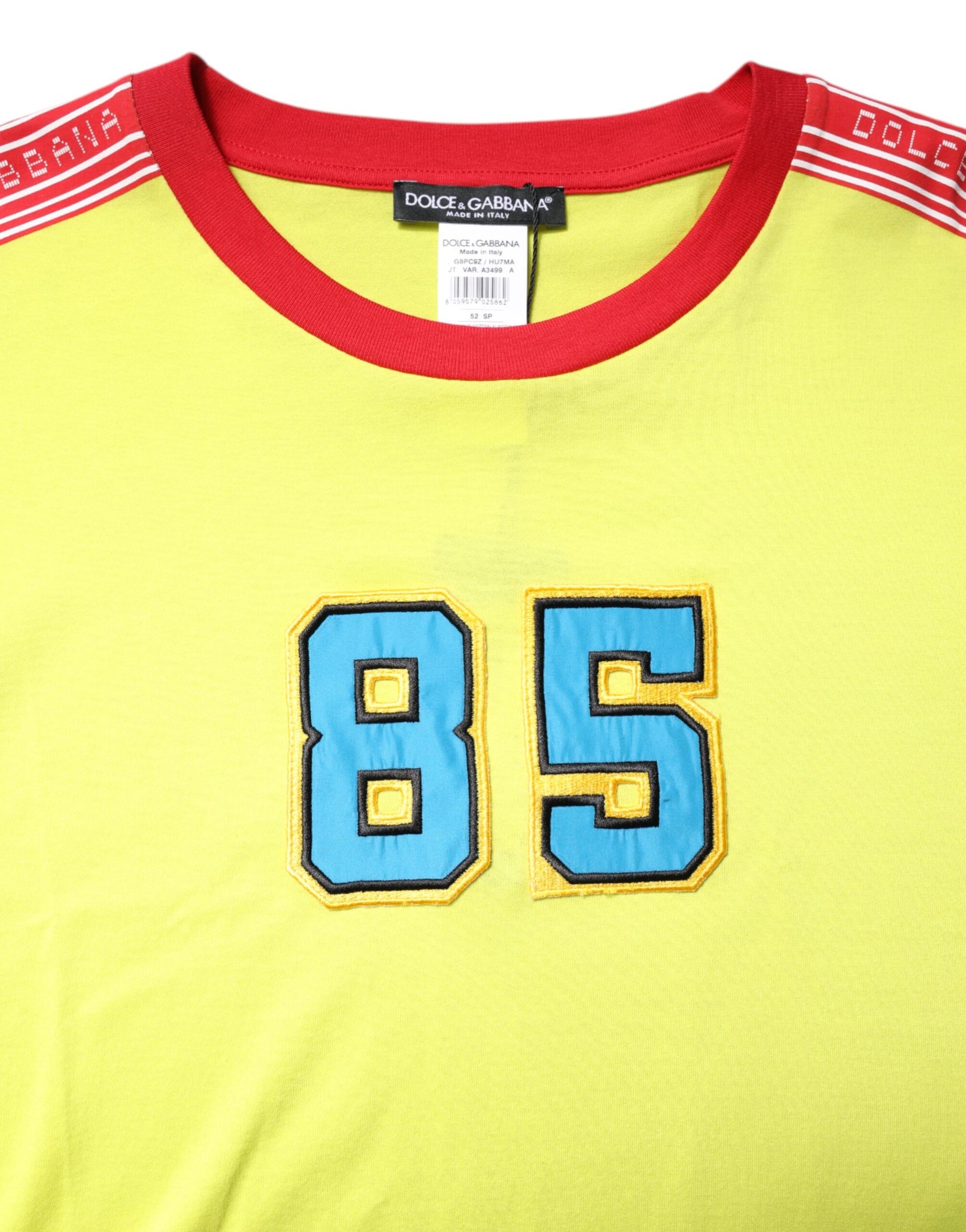 Dolce & Gabbana Green Cotton 85 Patch Crew Neck T-shirt | Regal Royce