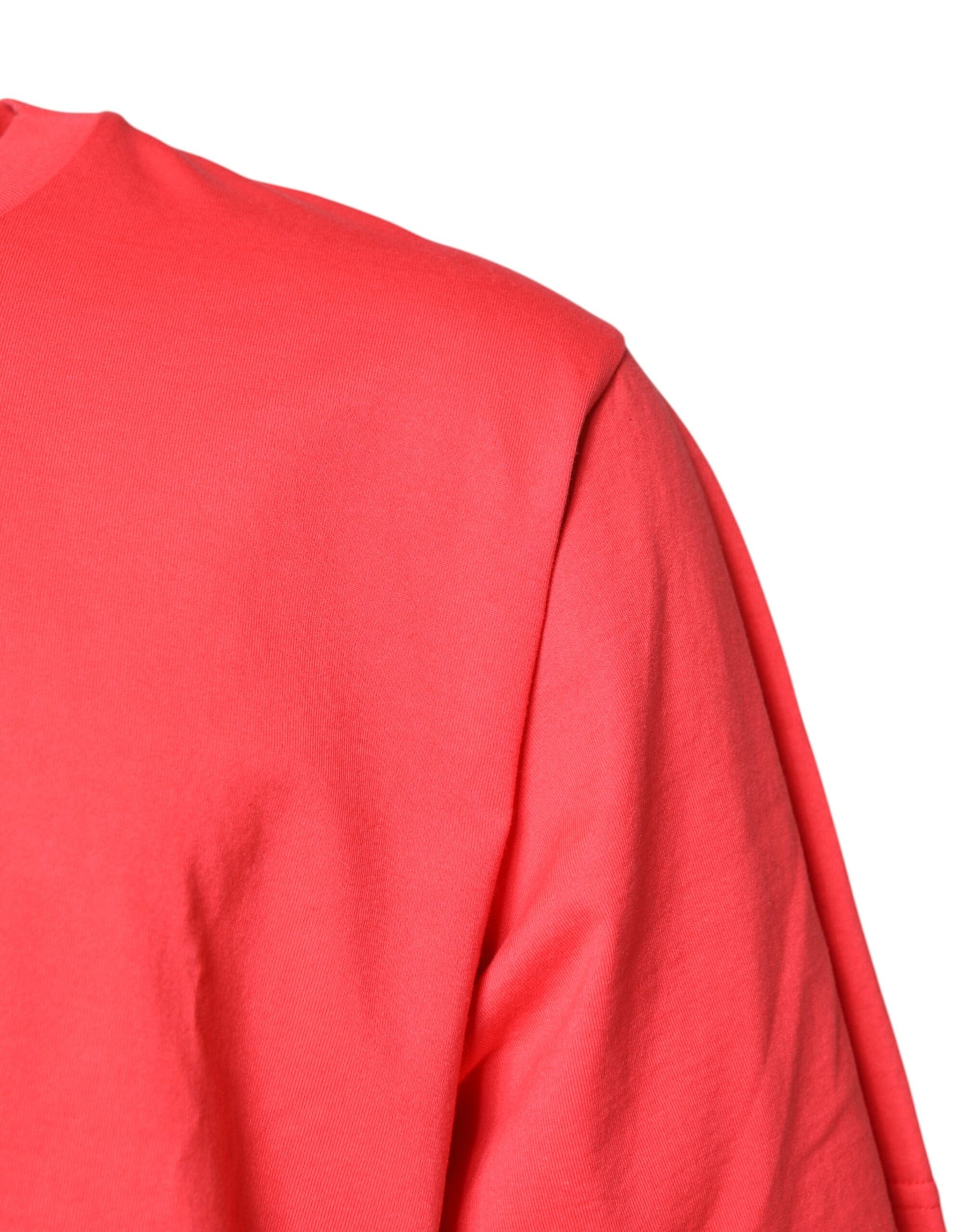 Dolce & Gabbana Red Cotton Lettering Print Crew Neck T-shirt | Regal Royce