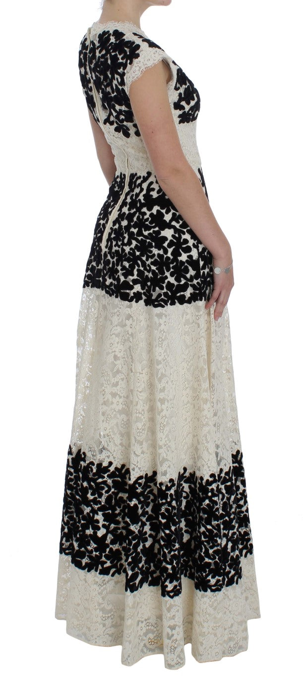 Dolce & Gabbana Floral Lace Ricamo Long Ball Maxi Dress | Regal Royce