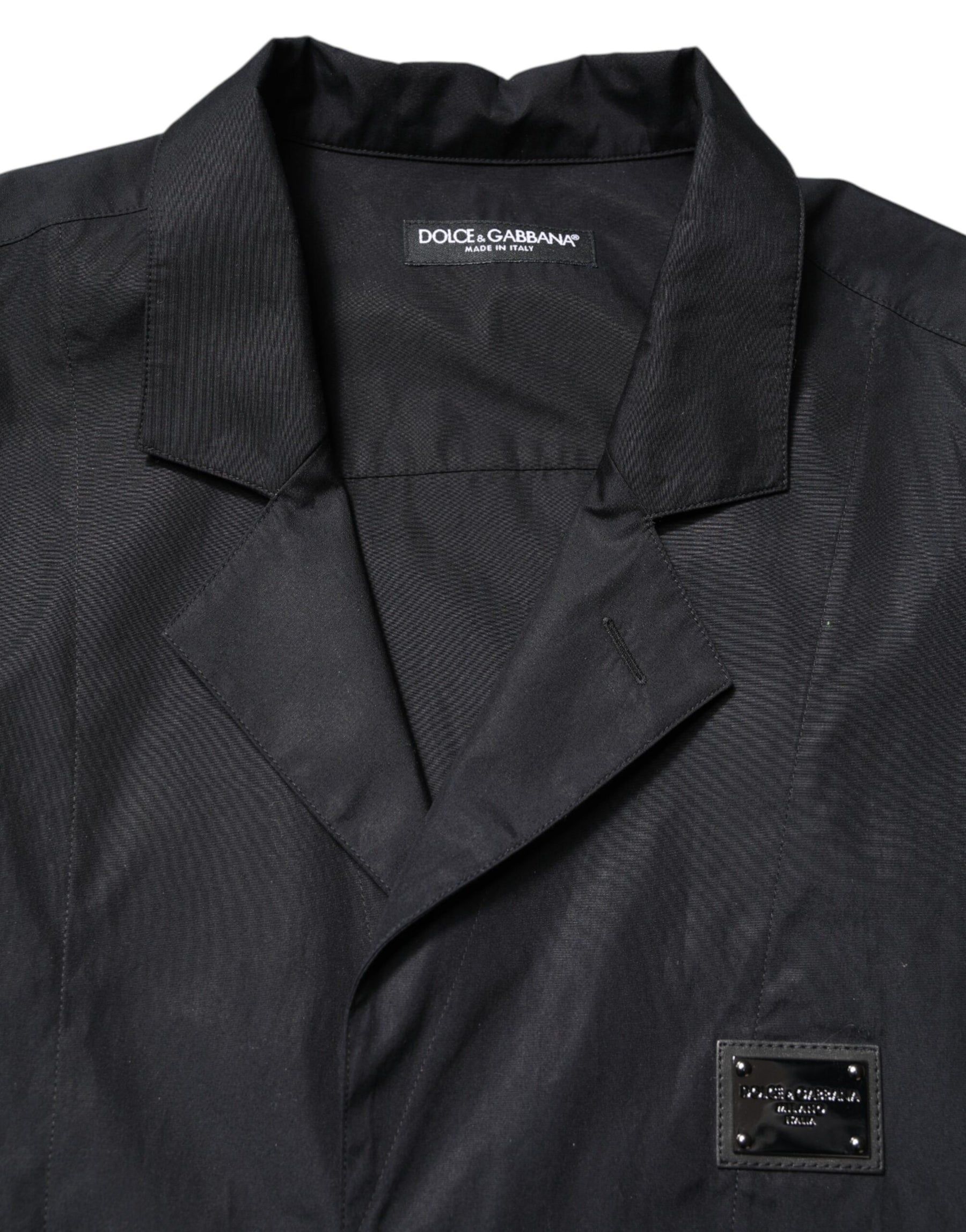 Dolce & Gabbana Black Short Sleeves Button Down Casual Shirt | Regal Royce