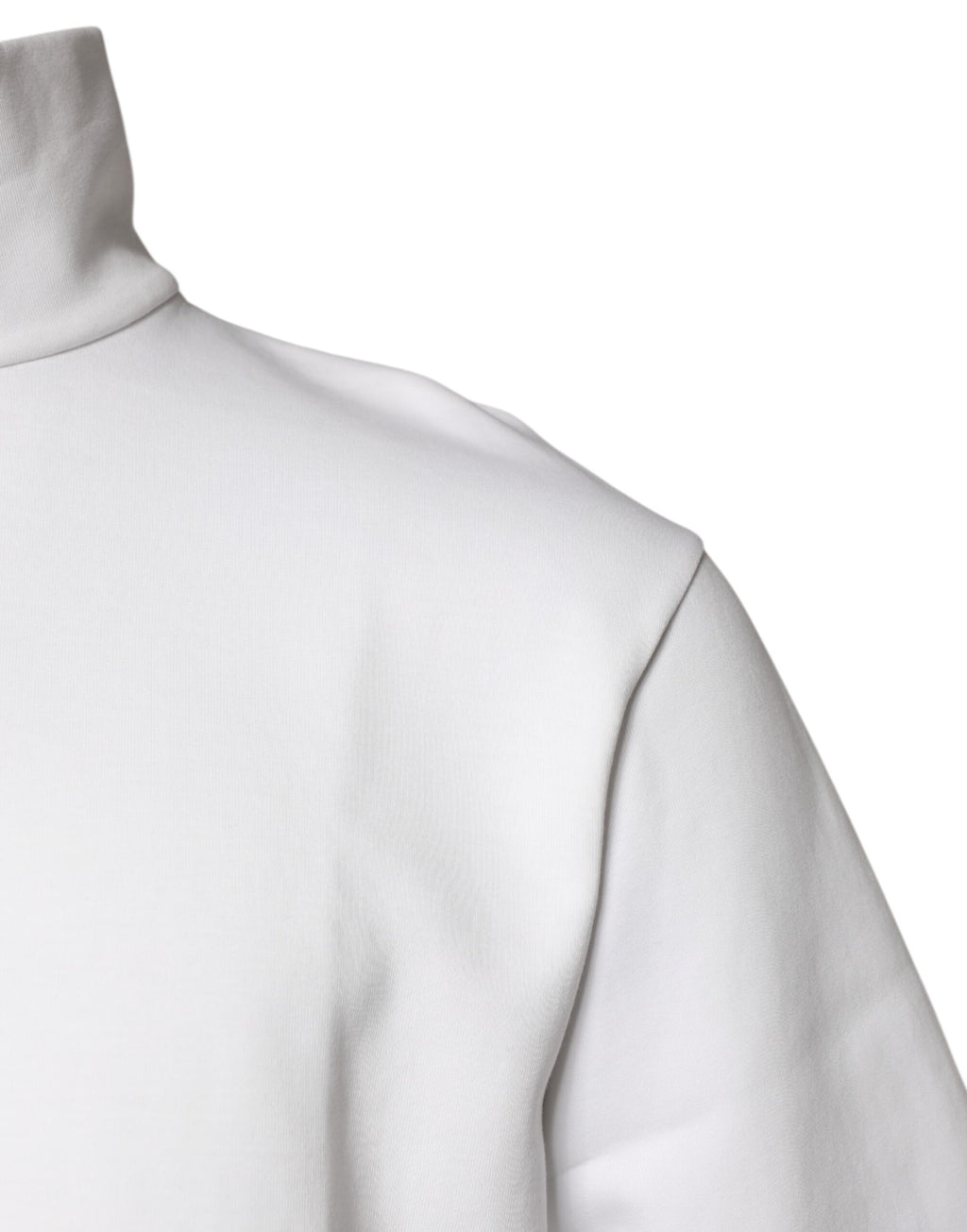 Dolce & Gabbana White Cotton Turtleneck DG Applique T-shirt