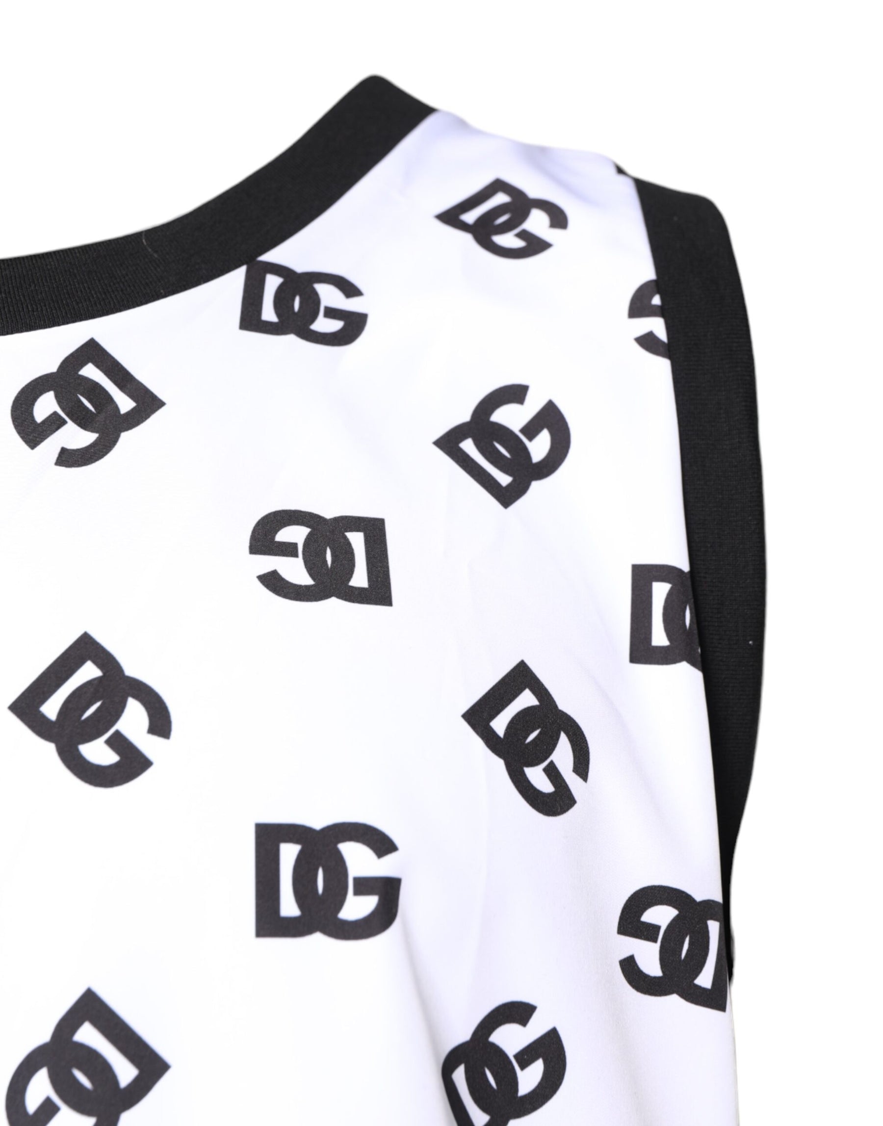 Dolce & Gabbana White Polyester Sleeveless DG Logo T-shirt | Regal Royce