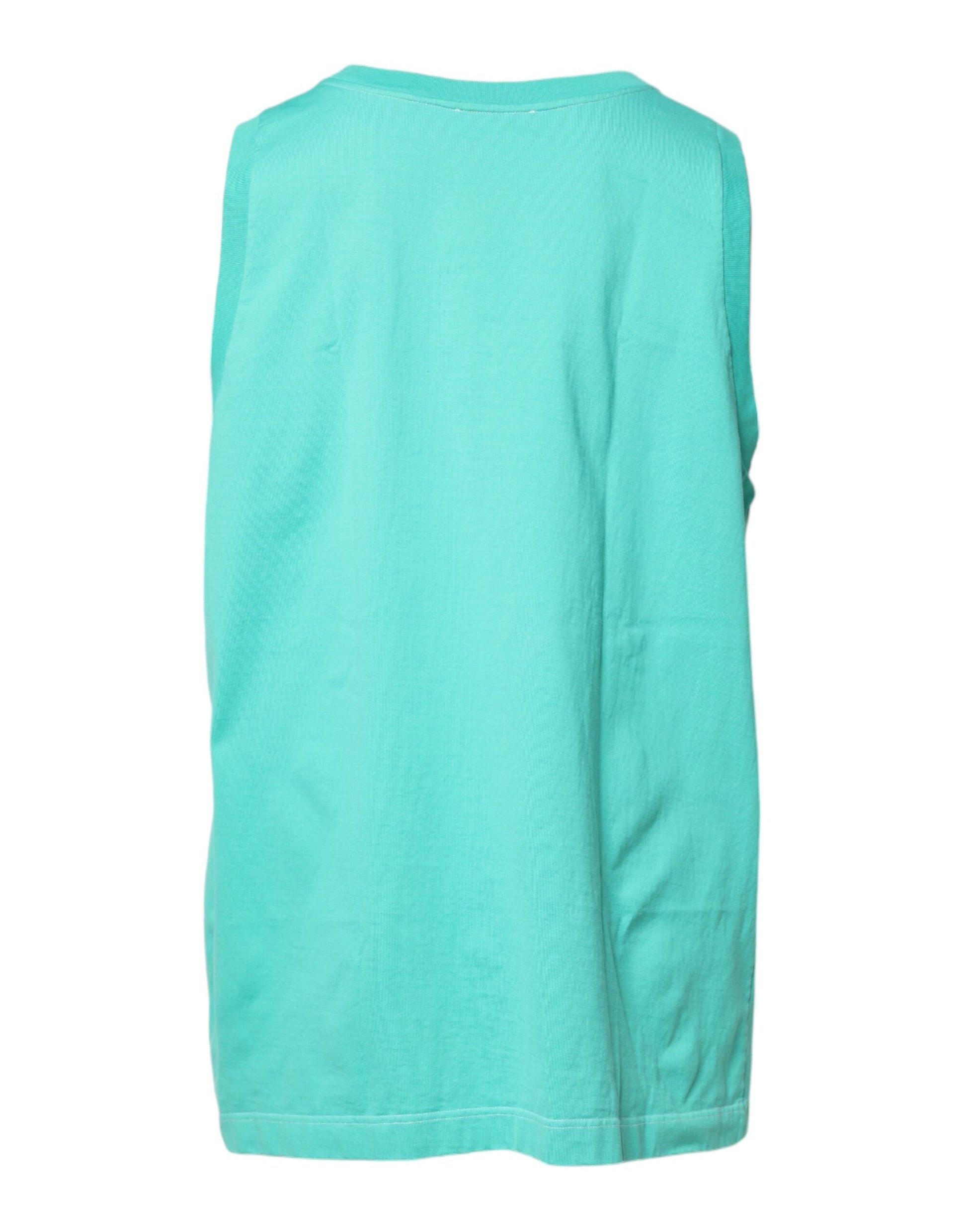 Dolce & Gabbana Green Sleeveless Logo Round Neck T-shirt