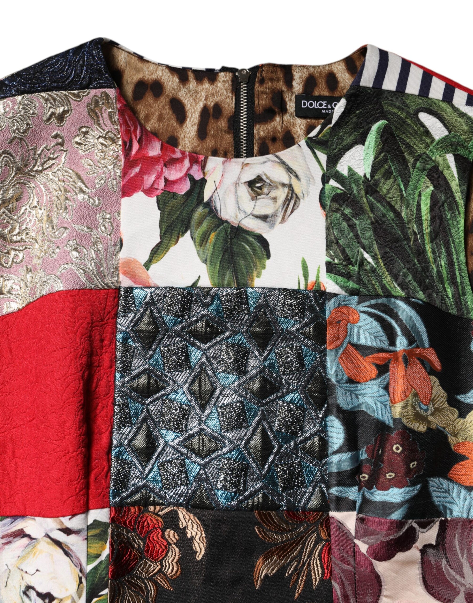 Dolce & Gabbana Multicolor Patchwork Sleeveless Sheath Dress | Regal Royce