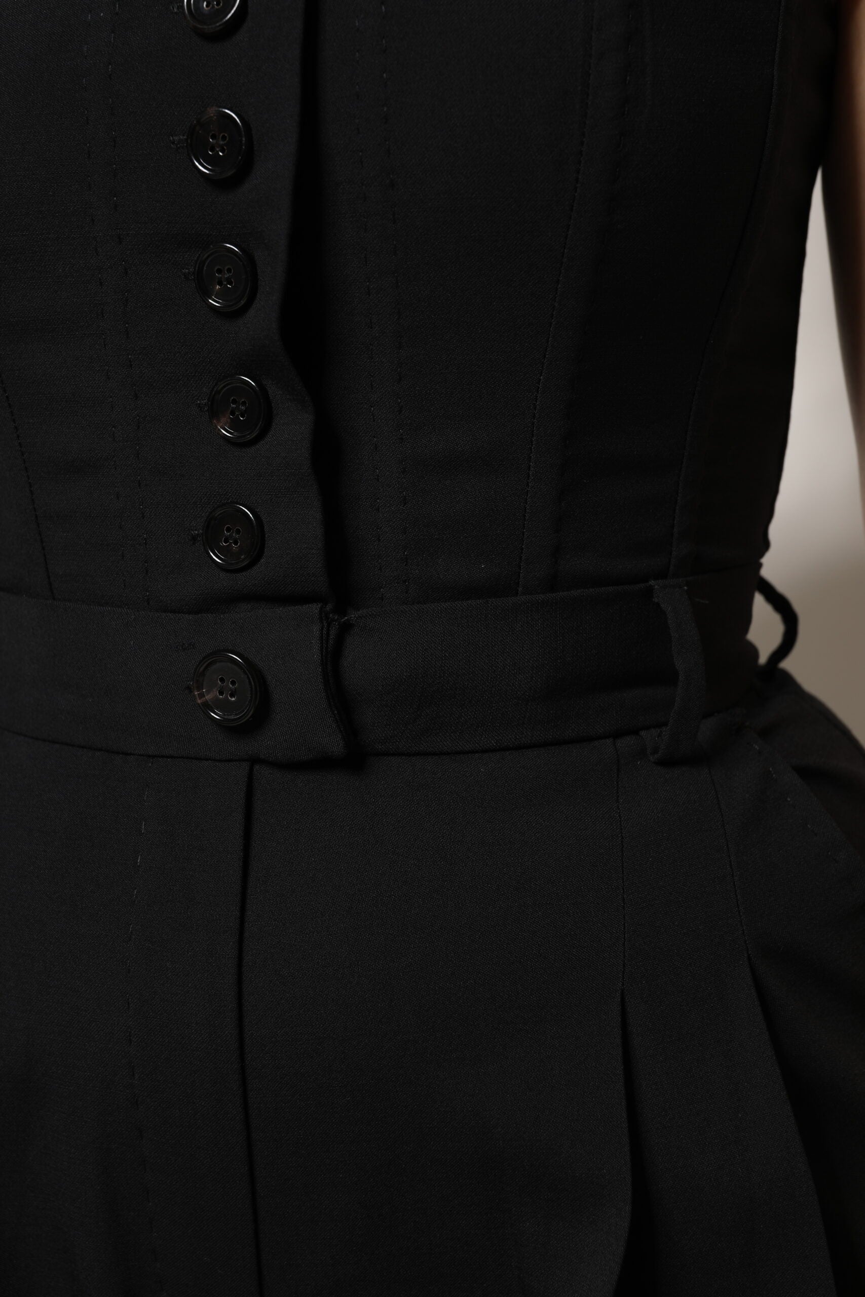 Dolce & Gabbana Black Wool Strapless Romper Jumpsuit Dress | Regal Royce