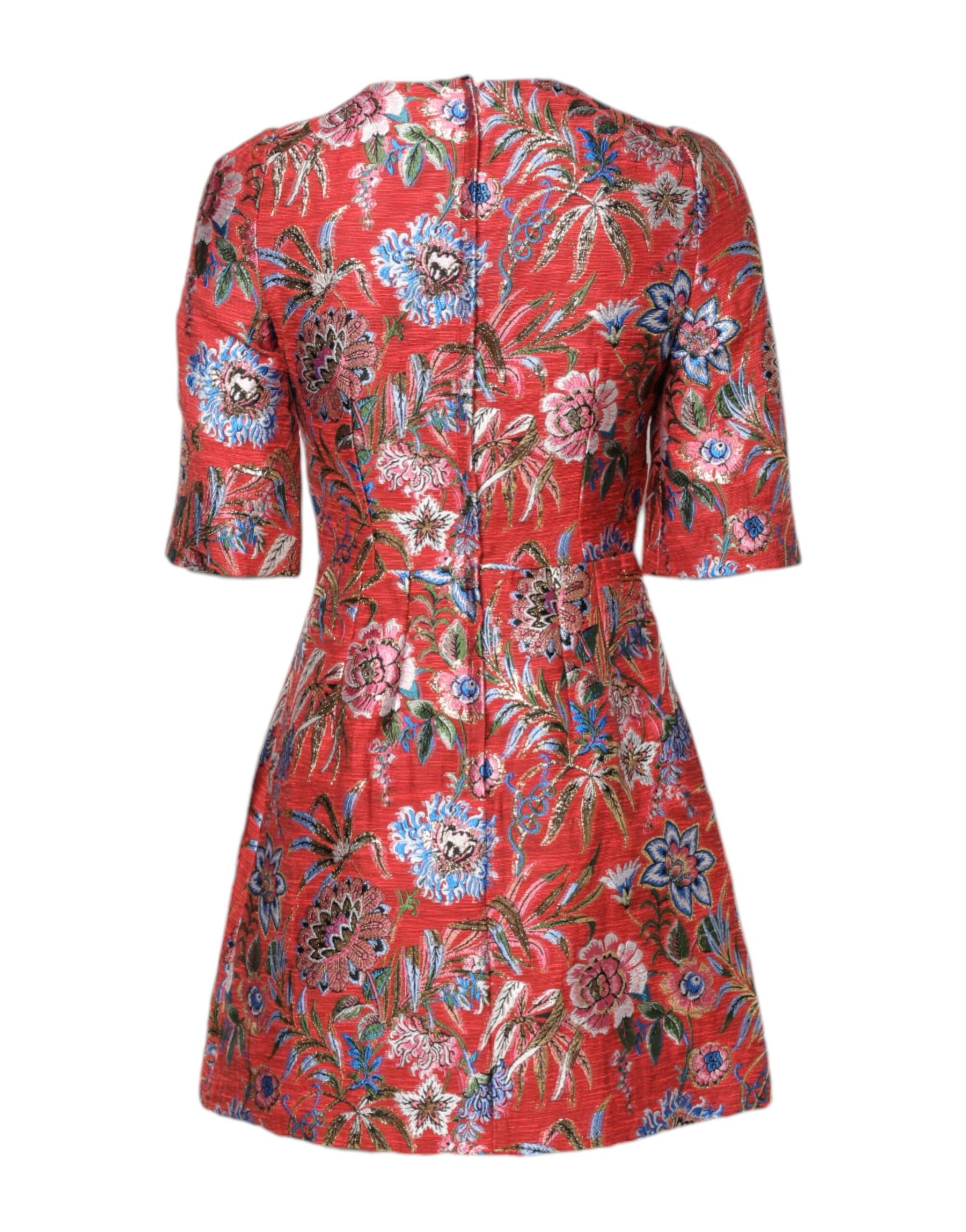 Dolce & Gabbana Red Floral Jacquard A-line Mini Dress | Regal Royce