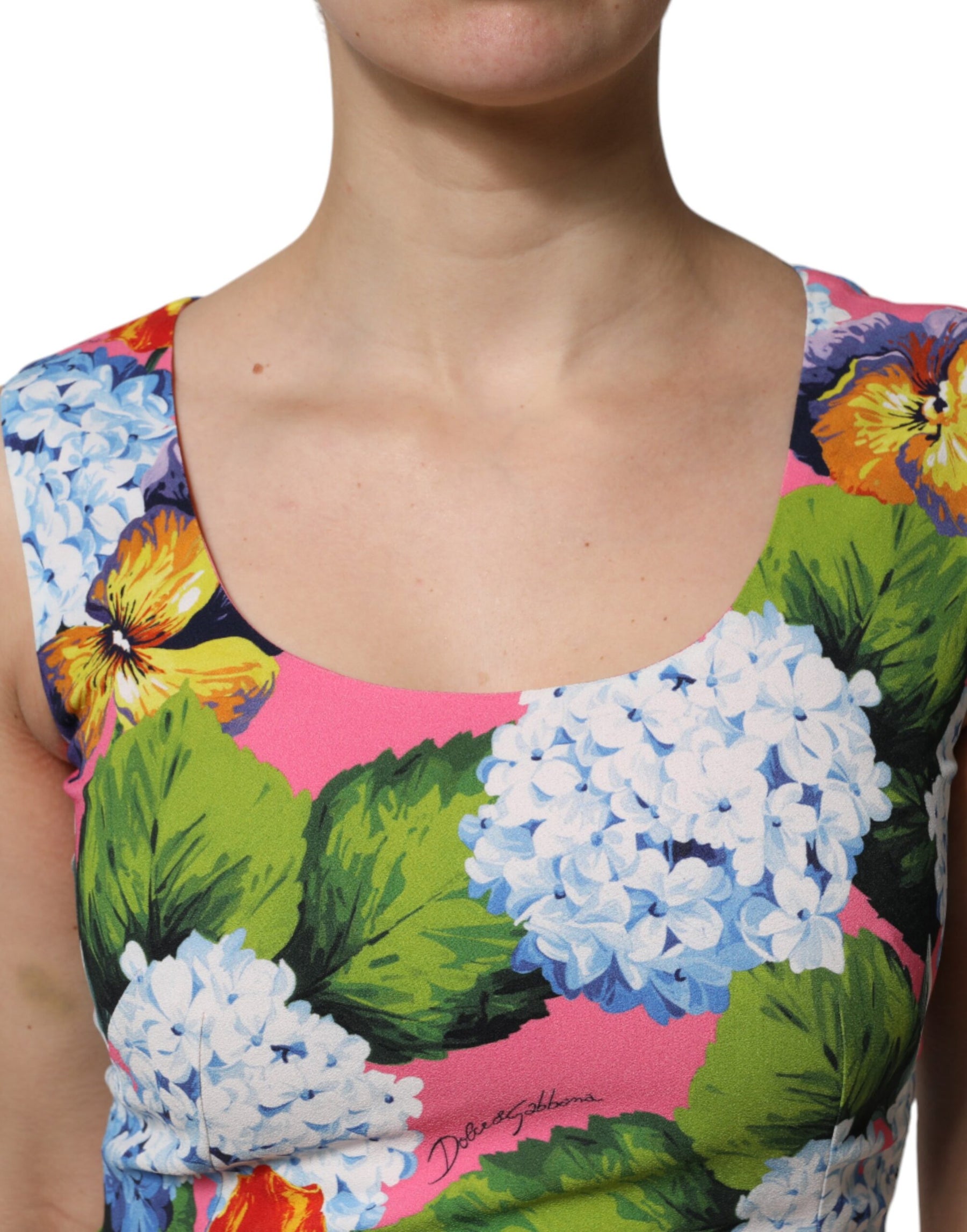 Dolce & Gabbana Multicolor Floral Sleeveless Sheath Dress | Regal Royce