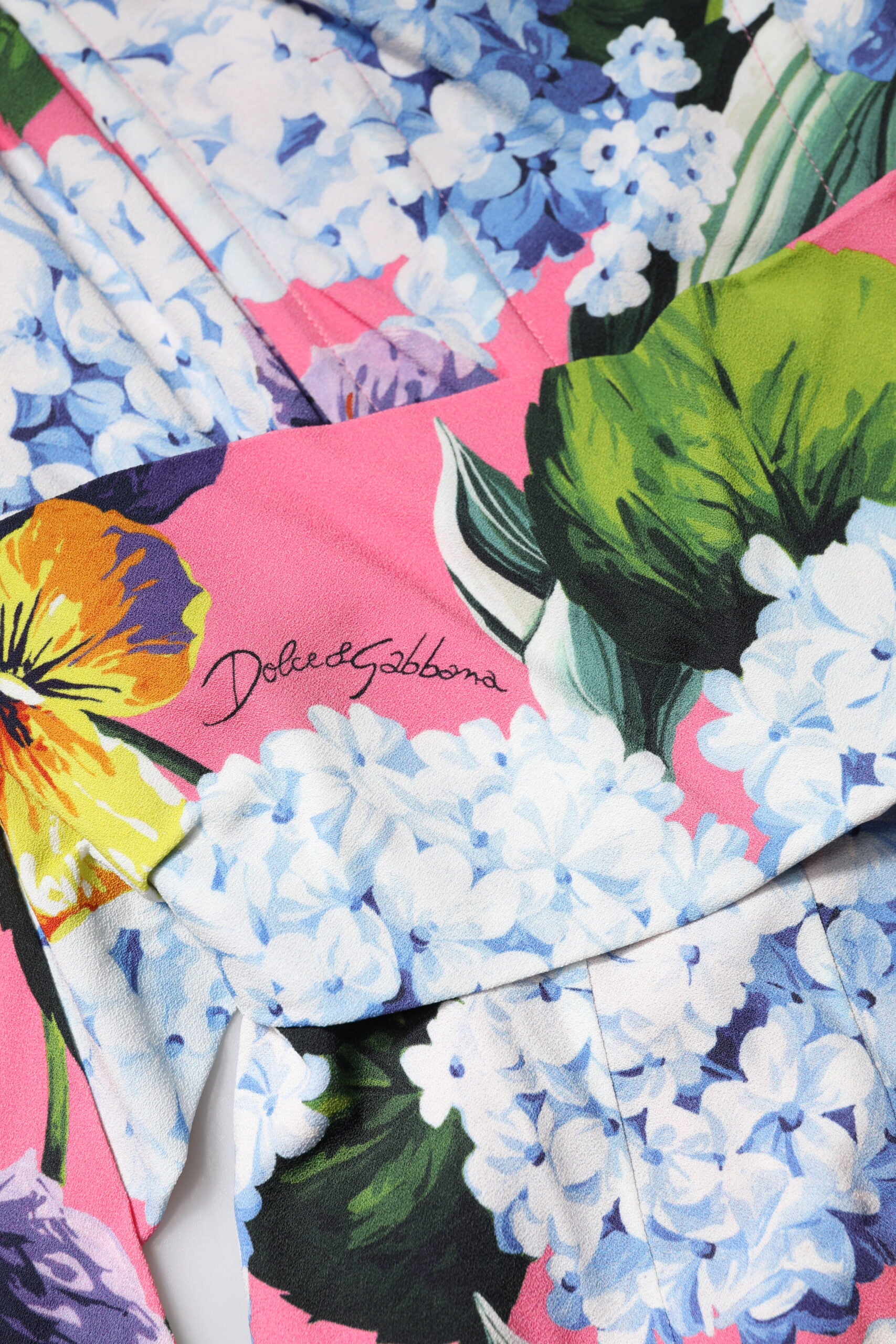 Dolce & Gabbana Multicolor Floral Pleated Sheath Midi  Dress | Regal Royce