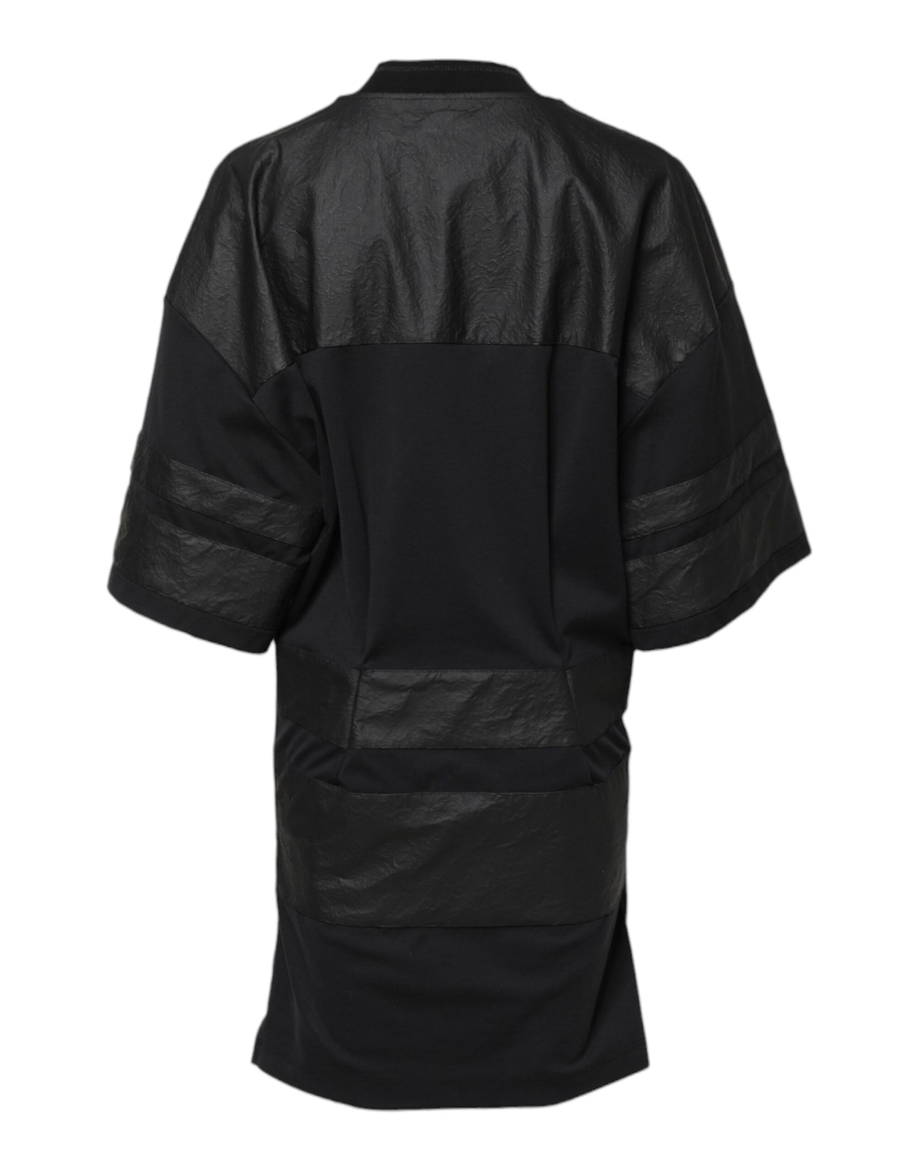 Dolce & Gabbana Black Cotton Short Sleeves V-neck T-shirt | Regal Royce