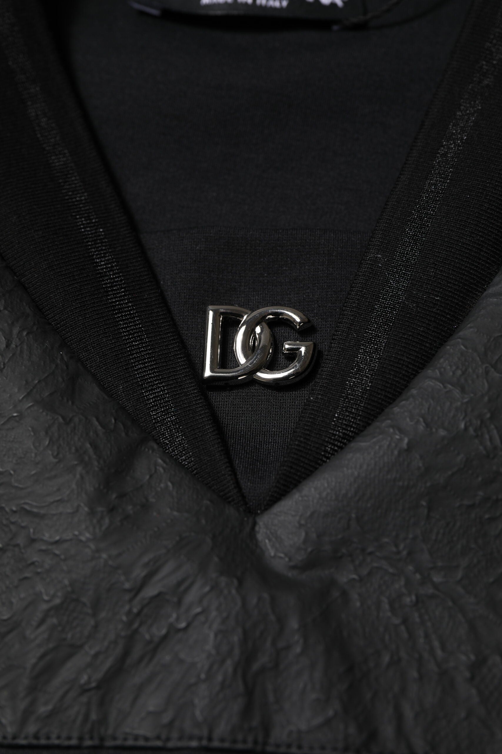 Dolce & Gabbana Black Cotton Short Sleeves V-neck T-shirt | Regal Royce