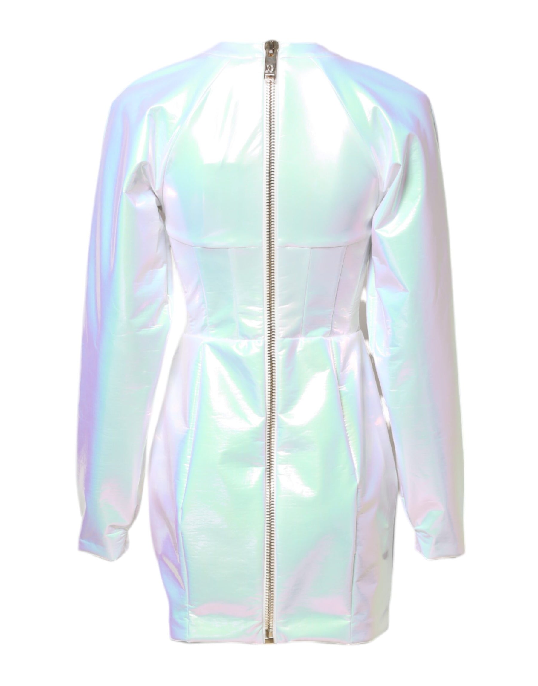 Dolce & Gabbana White Long Sleeves Bodycon Sheath Mini Dress | Regal Royce