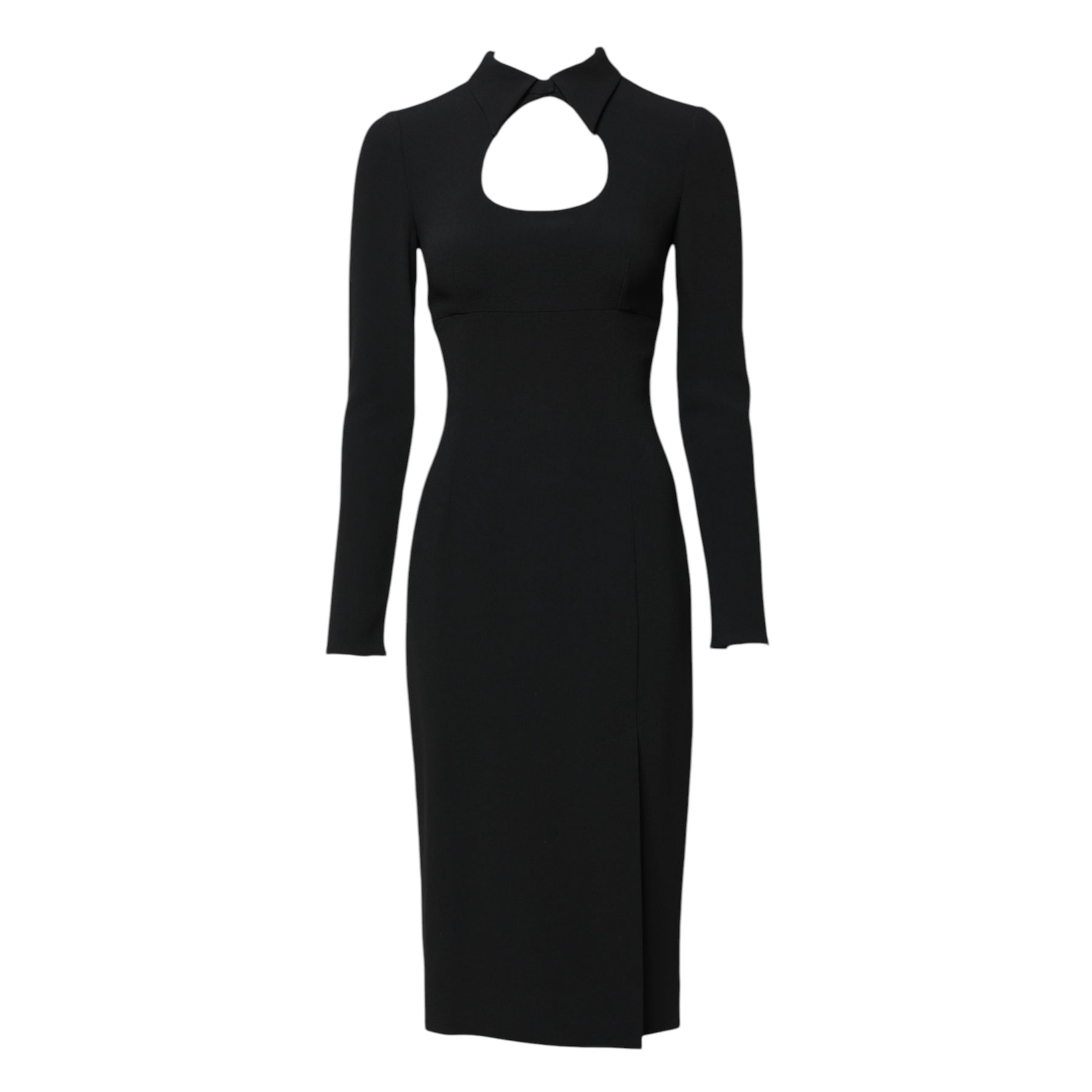 Dolce & Gabbana Black Long Sleeves Bodycon Sheath Midi Dress | Regal Royce