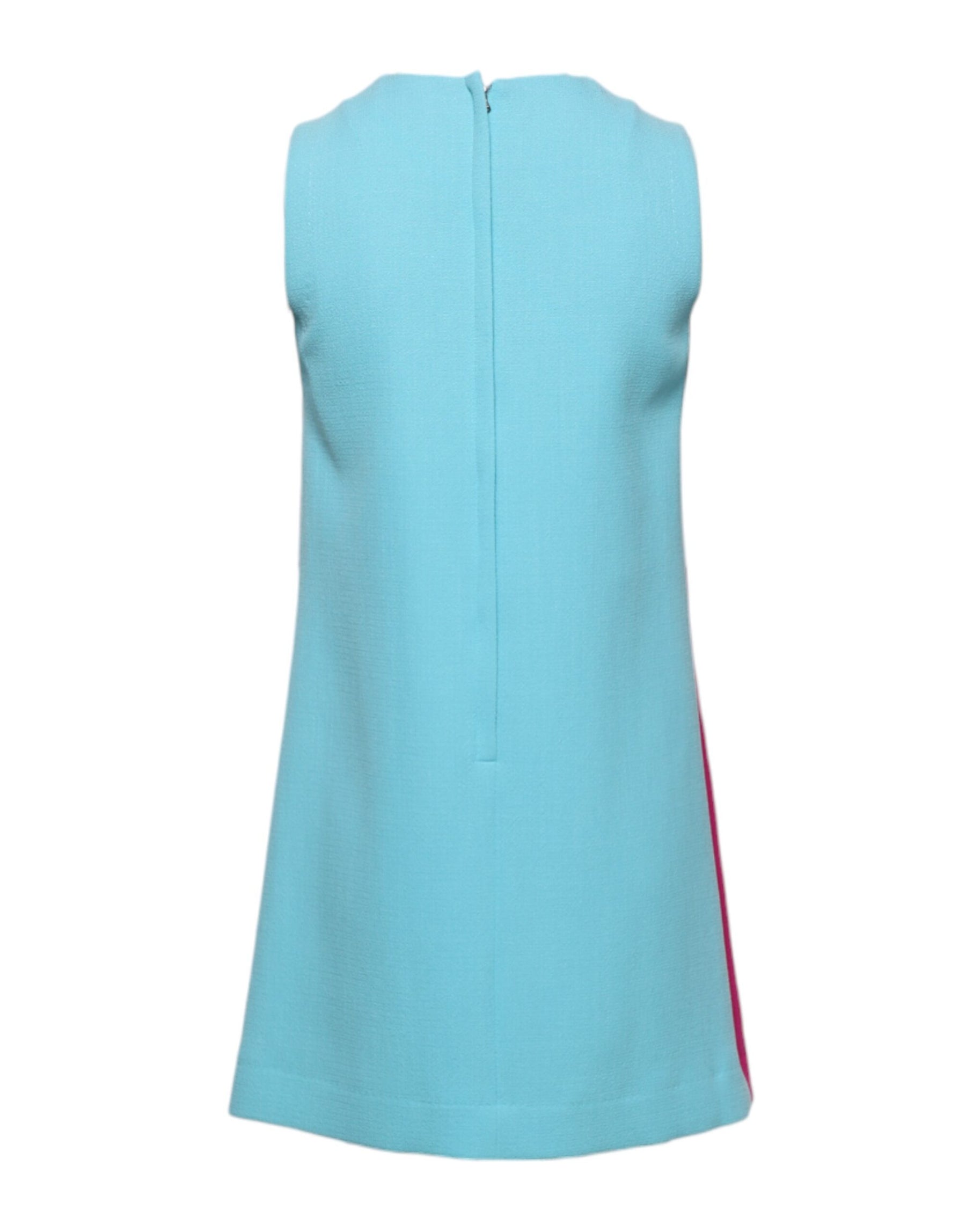 Dolce & Gabbana Pink Blue Wool Sleeveless Shift Mini Dress | Regal Royce