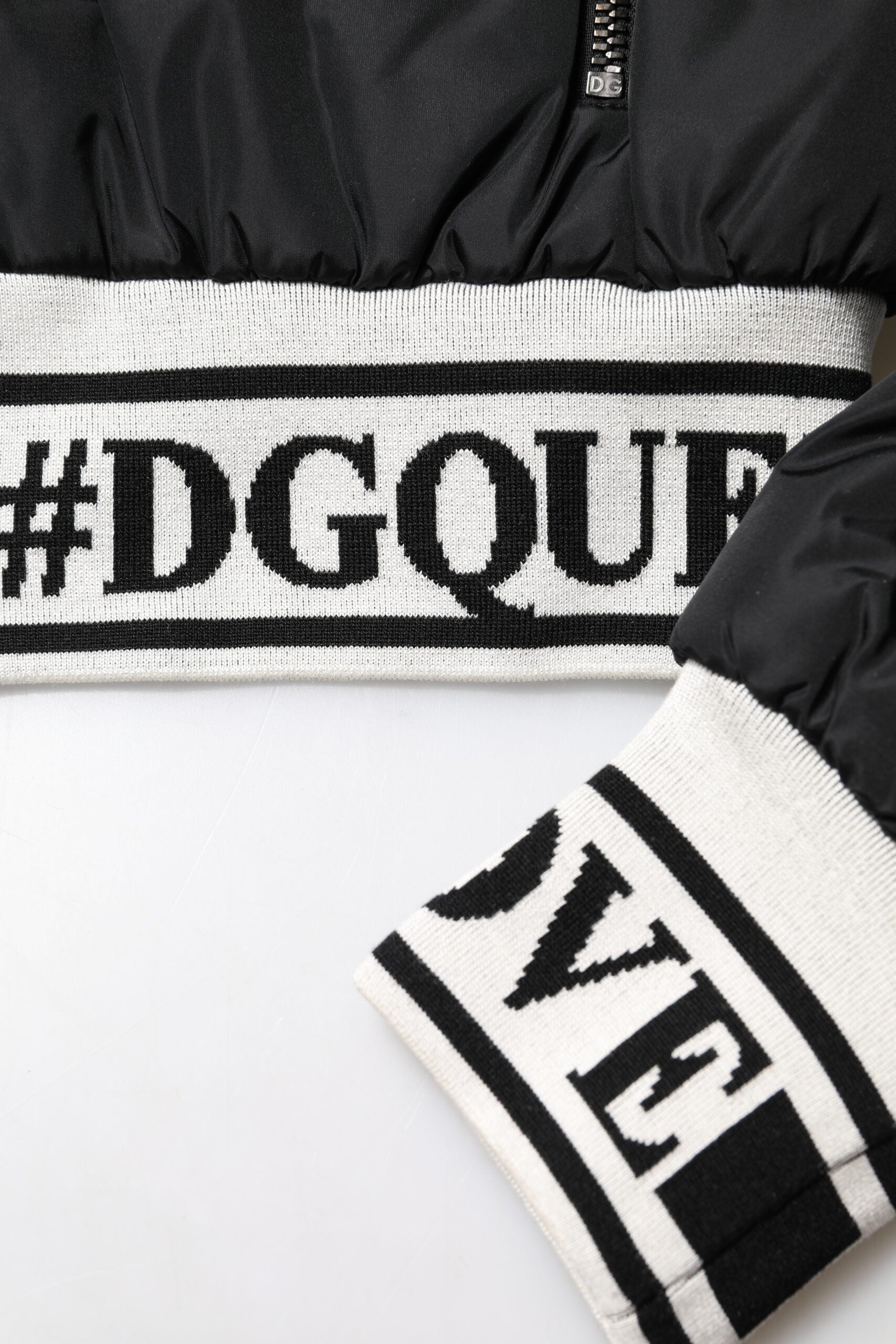 Dolce & Gabbana Black Nylon #DGFamily Full Zip Bomber Jacket | Regal Royce