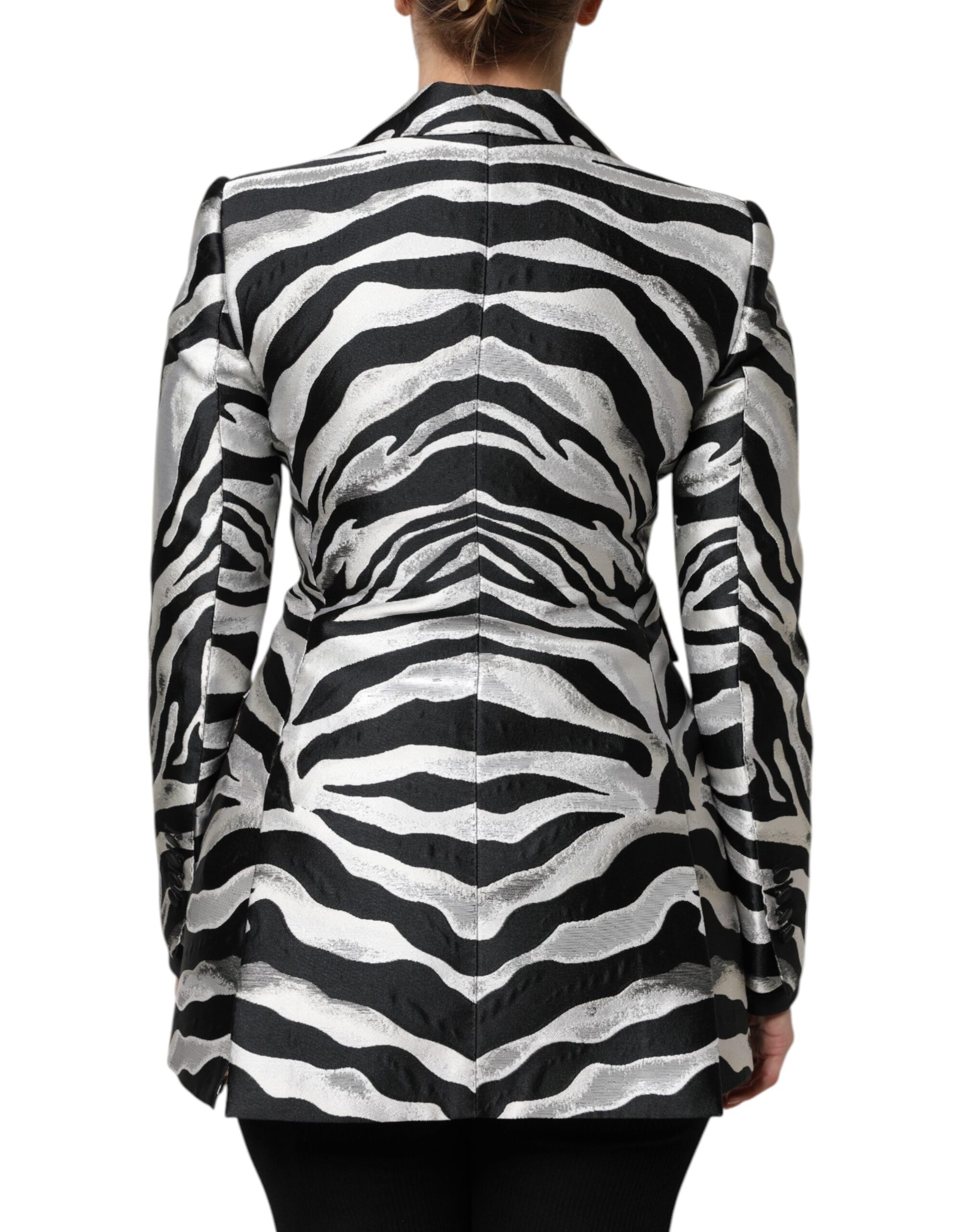 Dolce & Gabbana Black White Polyester Women Blazer Jacket | Regal Royce