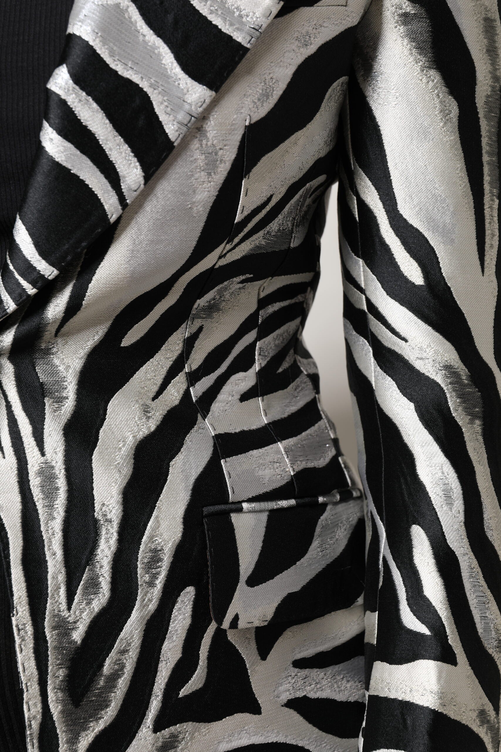 Dolce & Gabbana Black White Polyester Women Blazer Jacket | Regal Royce