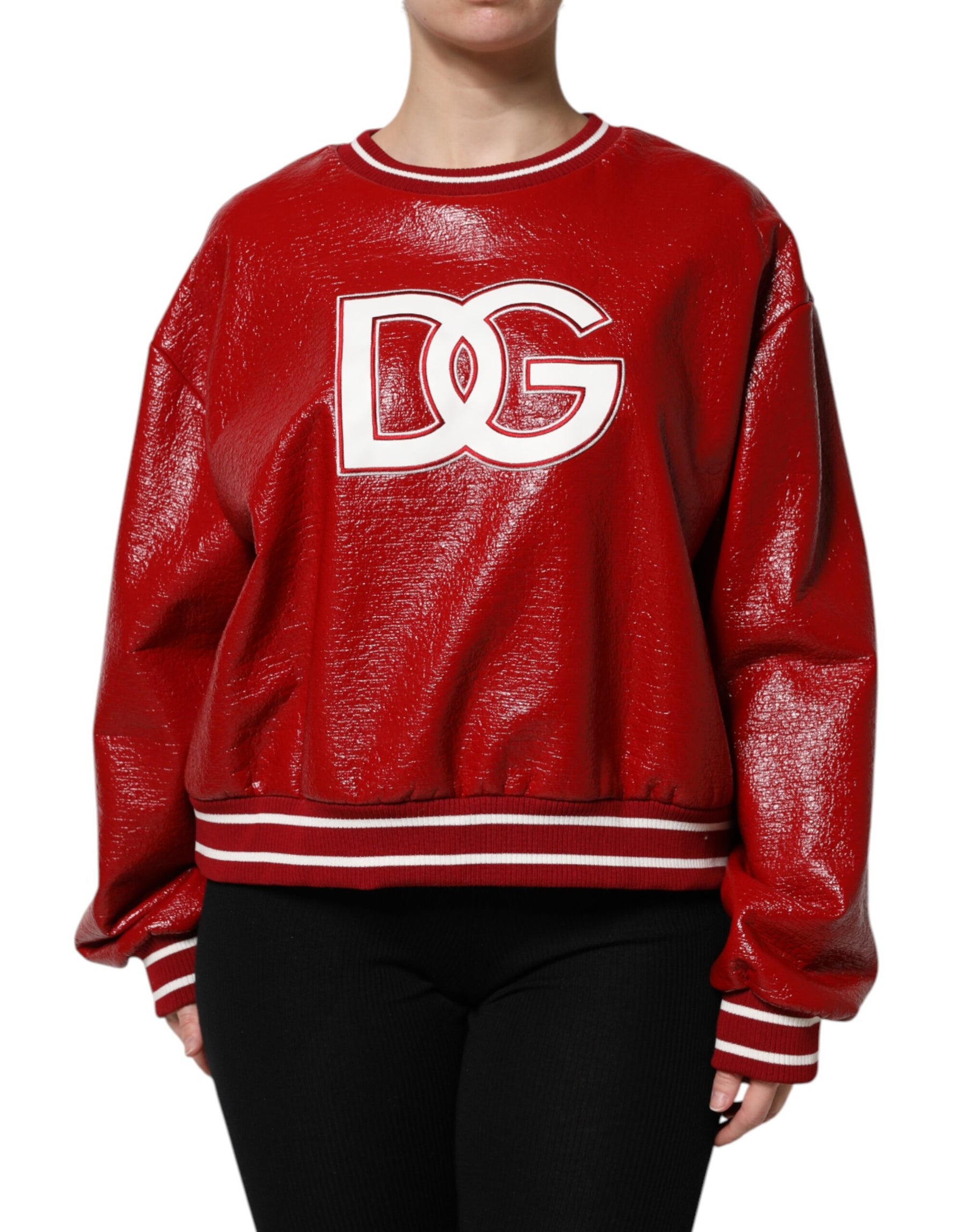 Dolce & Gabbana Red Wool DGLogo Embroidery Pullover Sweater | Regal Royce