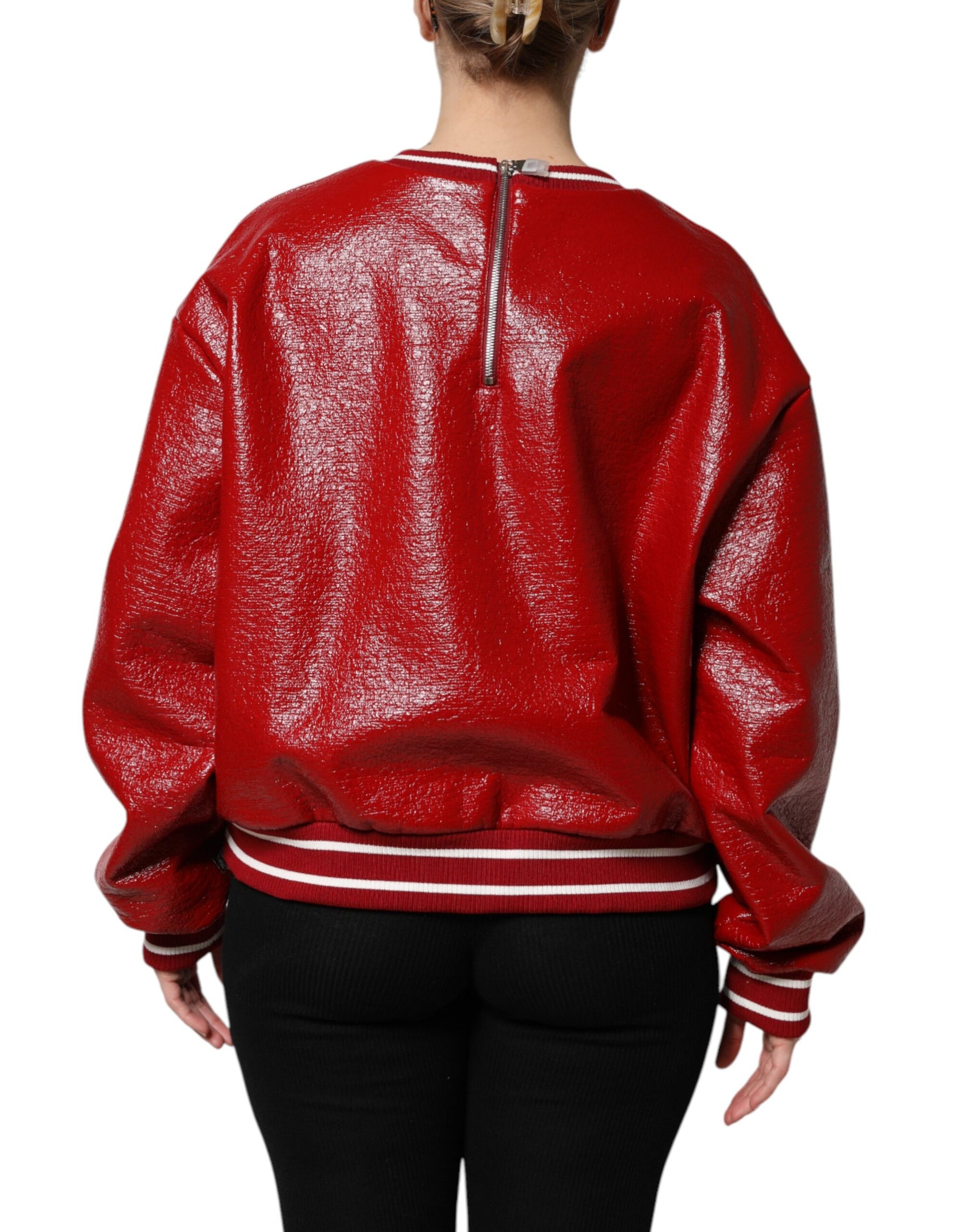 Dolce & Gabbana Red Wool DGLogo Embroidery Pullover Sweater | Regal Royce