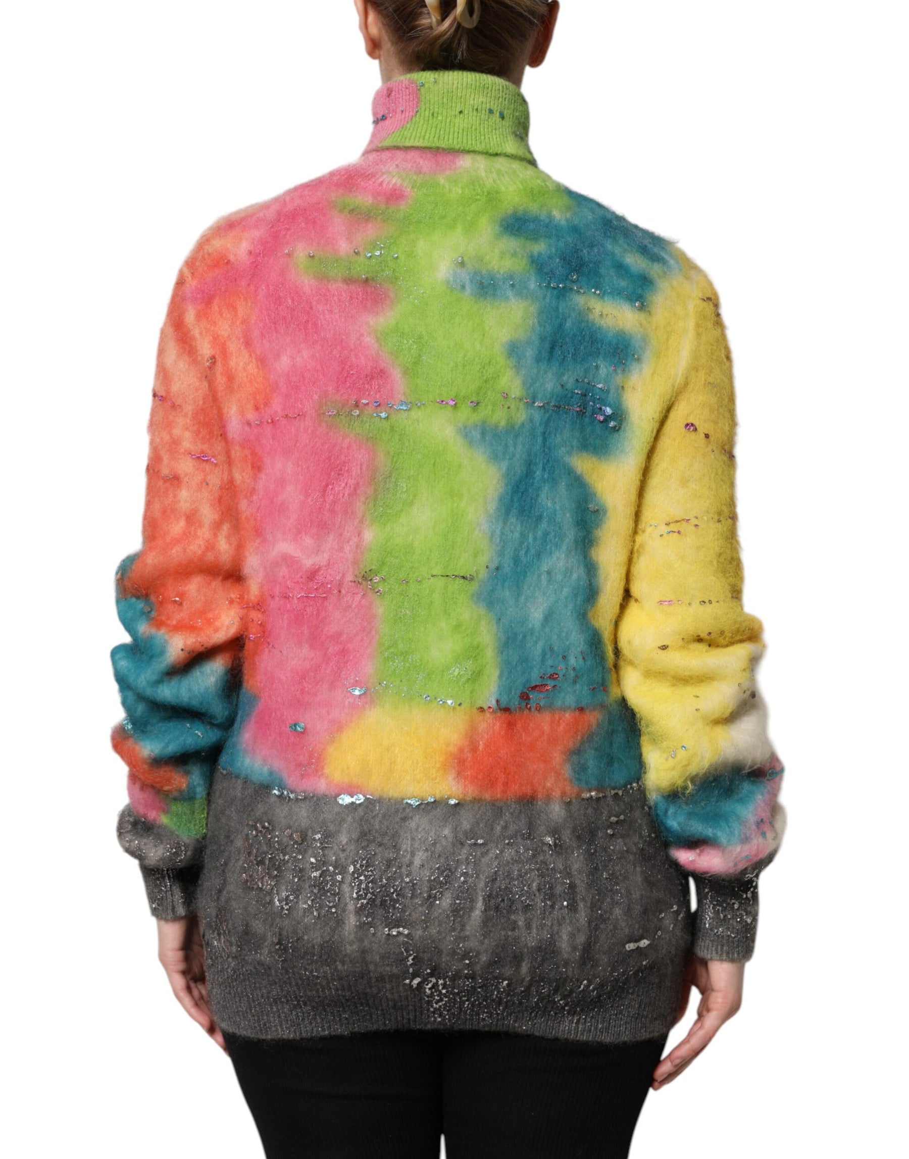 Dolce & Gabbana Multicolor Mohair Turtleneck Pullover Sweater | Regal Royce