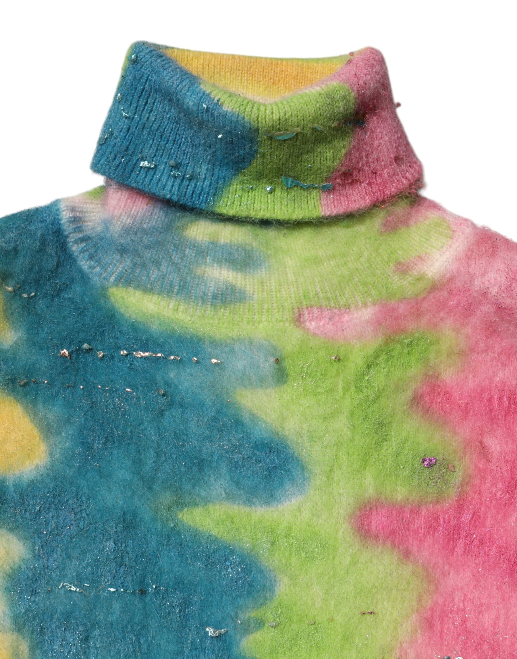 Dolce & Gabbana Multicolor Mohair Turtleneck Pullover Sweater | Regal Royce