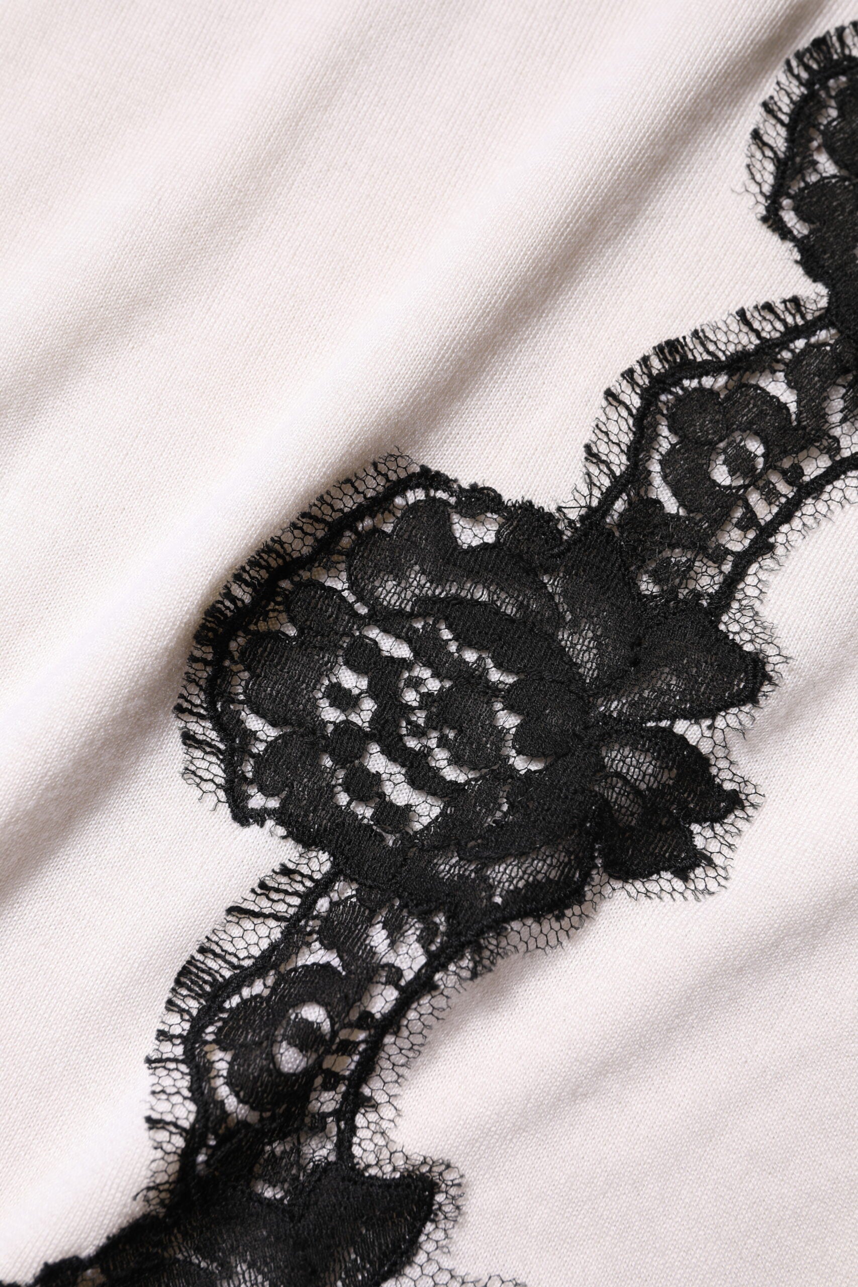 Dolce & Gabbana White Cashmere Floral Lace Detailing Tank Top | Regal Royce