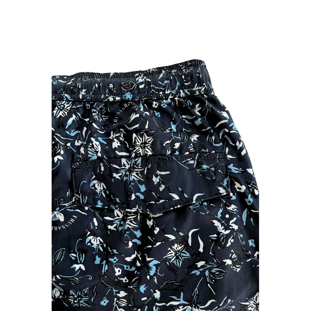Trussardi Beachwear Blue Polyester Men Swim Short | Regal Royce