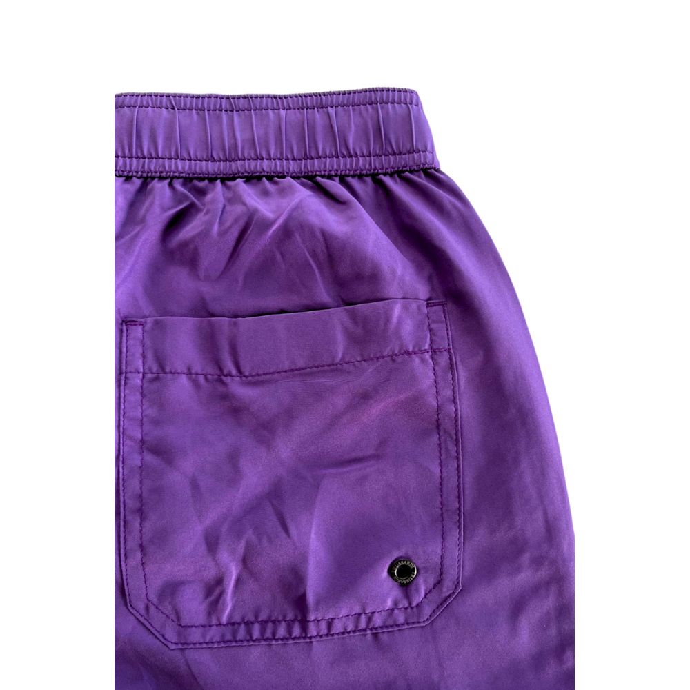 Trussardi Beachwear Purple Polyester Men Swim Short | Regal Royce