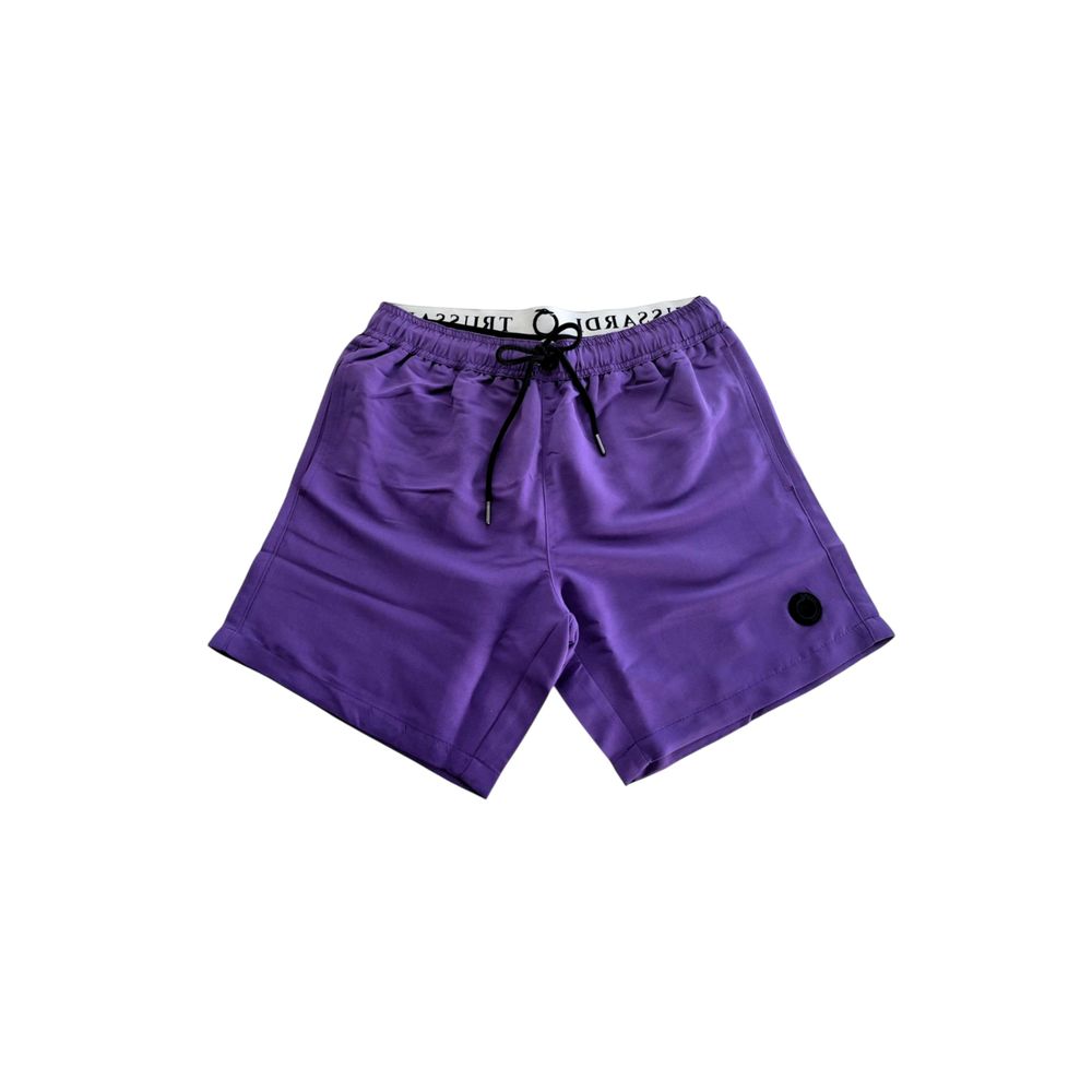Trussardi Beachwear Purple Polyester Men Swim Short | Regal Royce