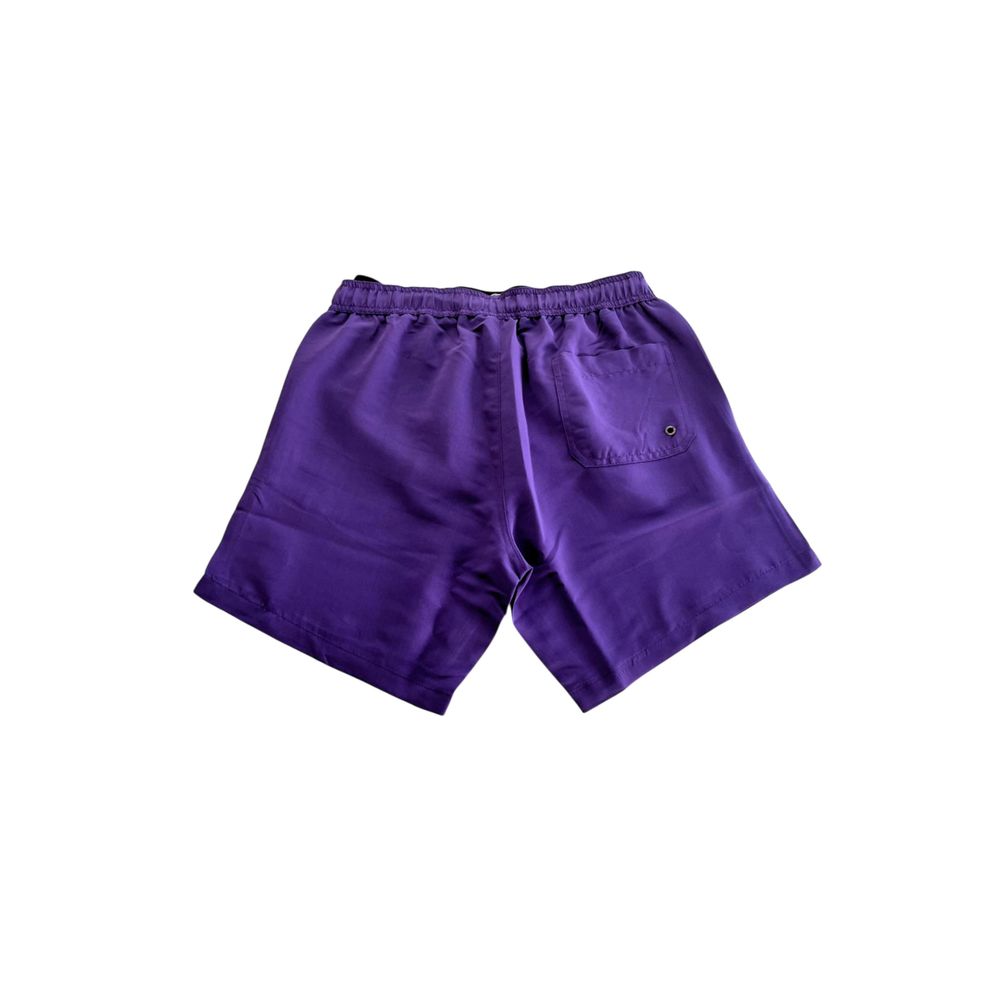 Trussardi Beachwear Purple Polyester Men Swim Short | Regal Royce